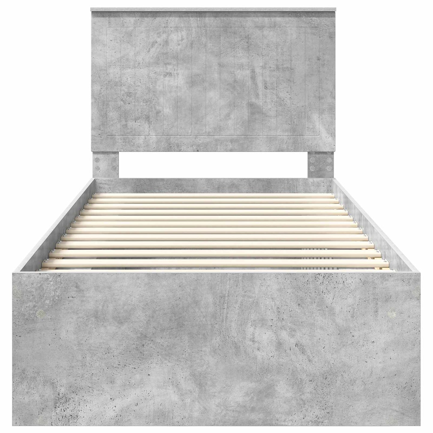 vidaXL Σκελετός Κρεβατιού Γκρι Μπετόν 90 x 190 cm Στερεά ξυλεία πεύκου