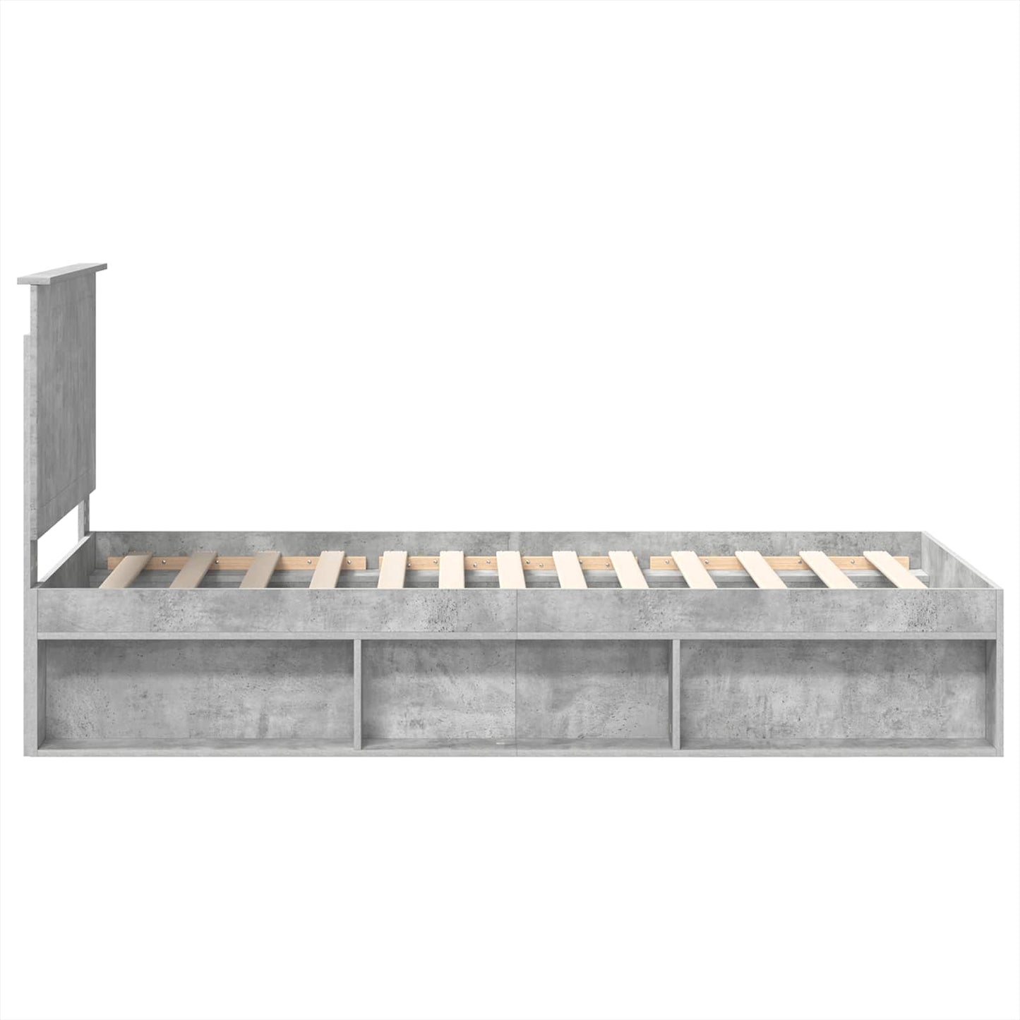 vidaXL Σκελετός Κρεβατιού Γκρι Μπετόν 90 x 190 cm Στερεά ξυλεία πεύκου