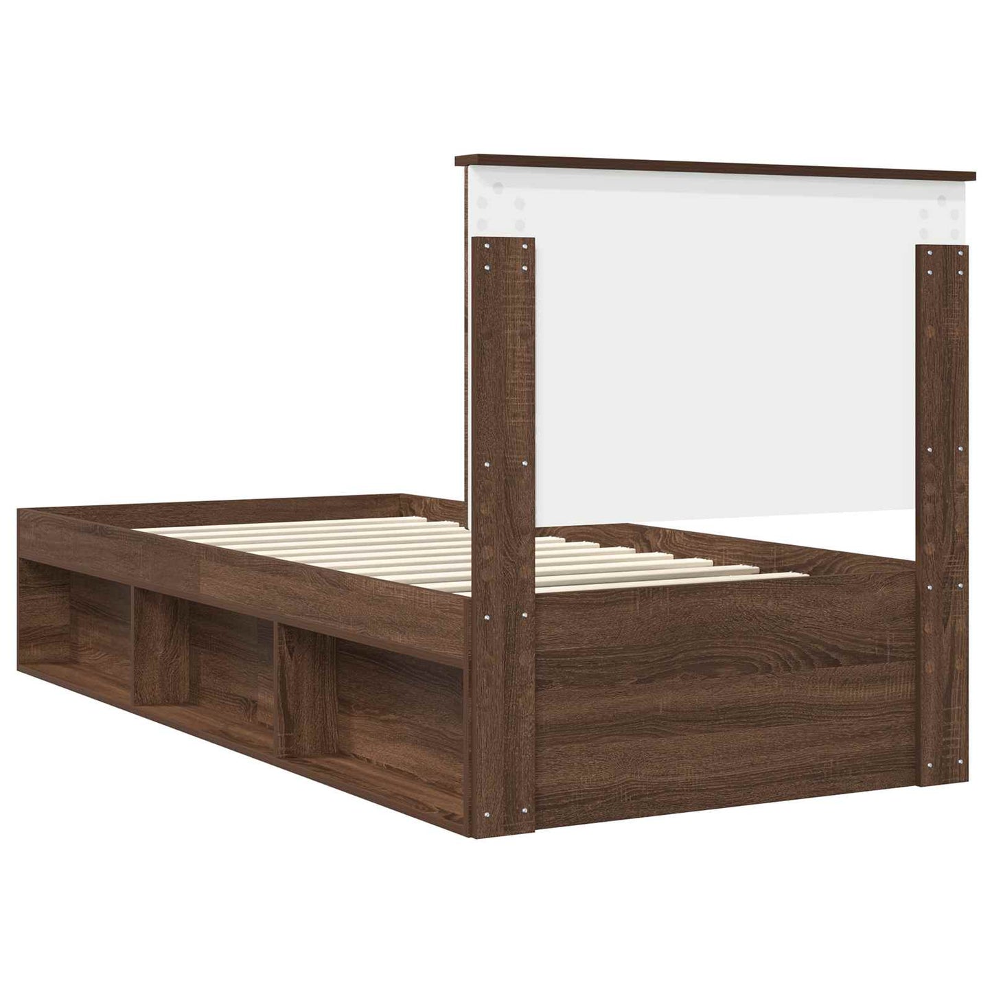 vidaXL Σκελετός Κρεβατιού Καφέ δρυς 90 x 190 cm Στερεά ξυλεία πεύκου