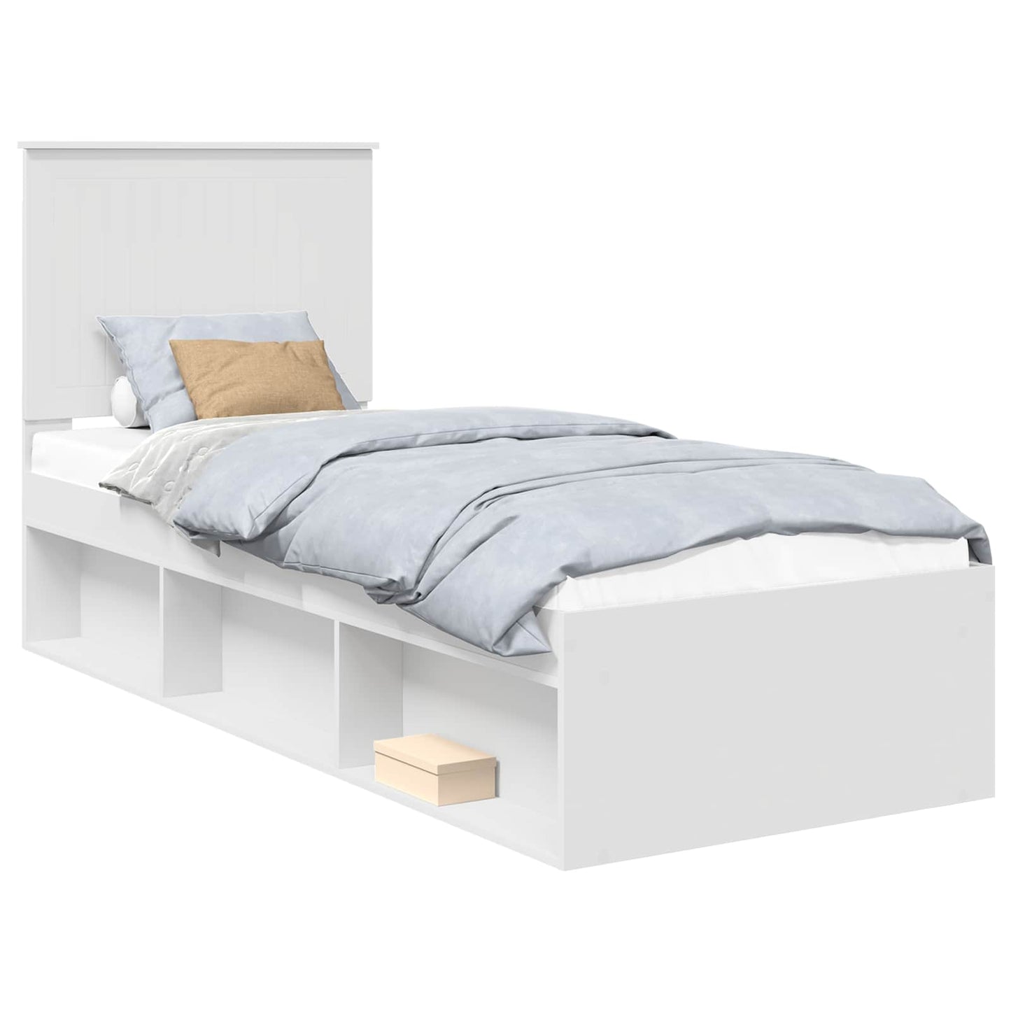 vidaXL Σκελετός Κρεβατιού Λευκό 75 x 190 cm Στερεά ξυλεία πεύκου