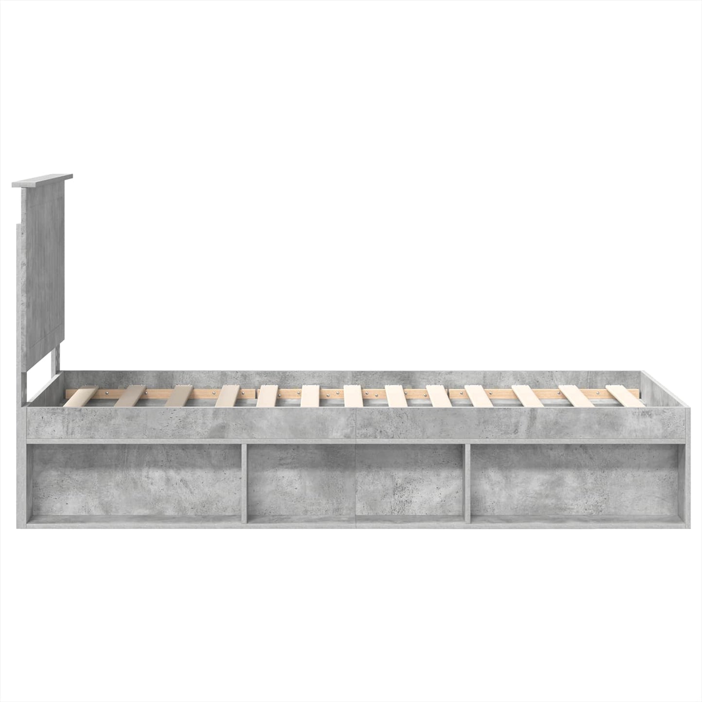 vidaXL Σκελετός Κρεβατιού Γκρι Μπετόν 75 x 190 cm Στερεά ξυλεία πεύκου
