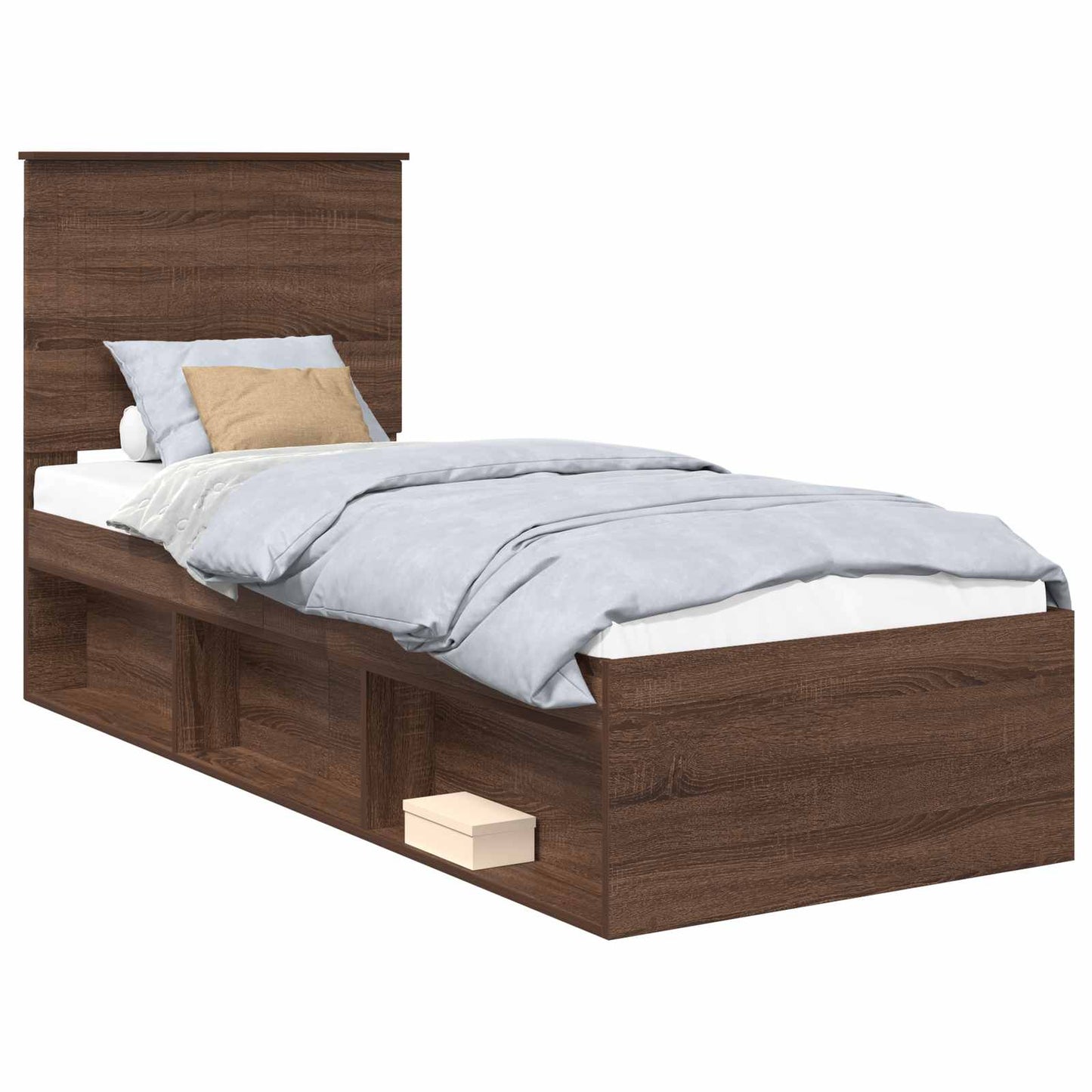 vidaXL Σκελετός Κρεβατιού Καφέ δρυς 75 x 190 cm Στερεά ξυλεία πεύκου