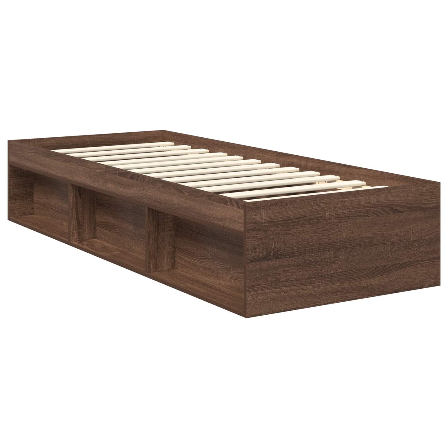 vidaXL Σκελετός Κρεβατιού Καφέ δρυς 75 x 190 cm Στερεά ξυλεία πεύκου