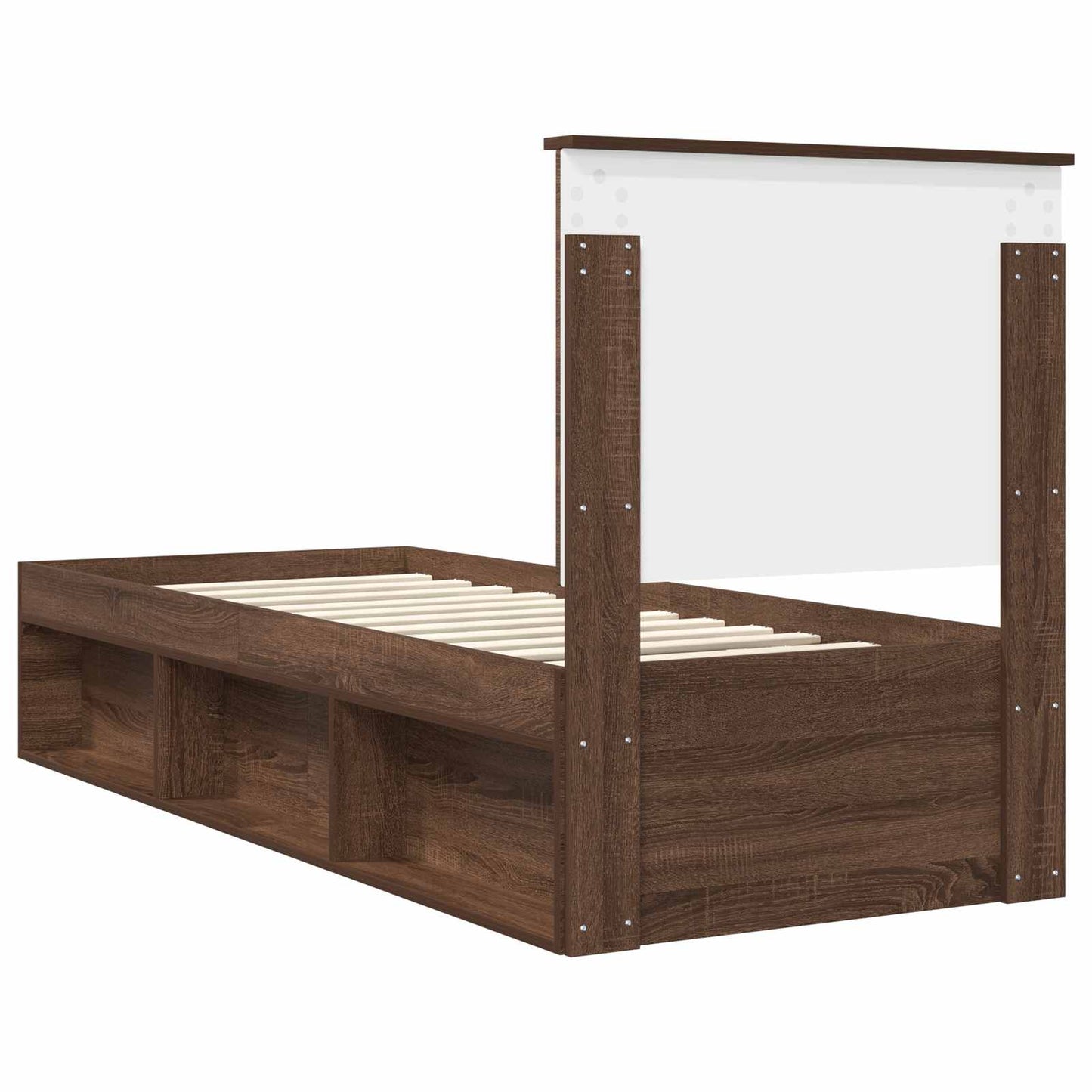 vidaXL Σκελετός Κρεβατιού Καφέ δρυς 75 x 190 cm Στερεά ξυλεία πεύκου