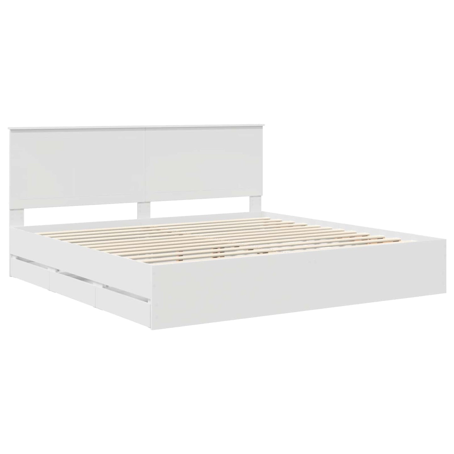 vidaXL Σκελετός Κρεβατιού Λευκό 200 x 200 cm Μηχανήματος Ξύλο