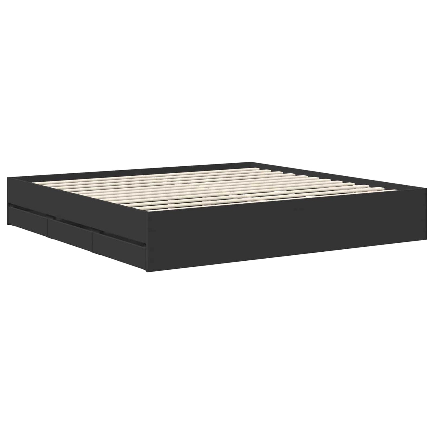 vidaXL Σκελετός Κρεβατιού Μαύρο 200 x 200 cm Μηχανήματος Ξύλο