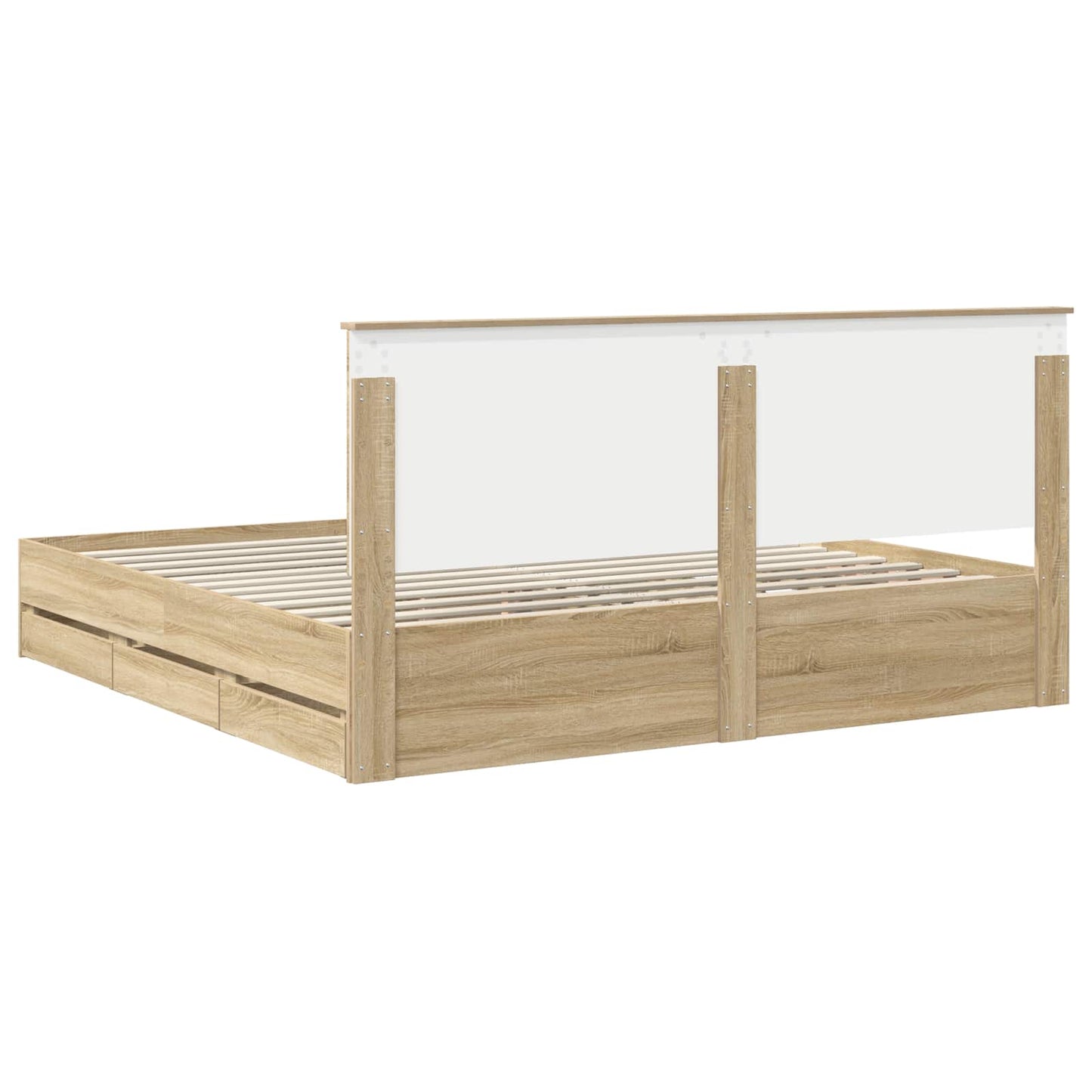 vidaXL Σκελετός Κρεβατιού Δρύς Sonoma 200 x 200 cm Μηχανήματος Ξύλο