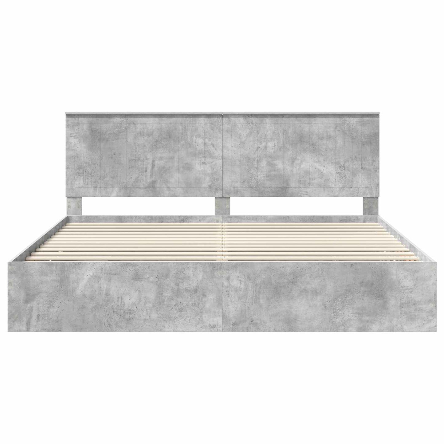 vidaXL Σκελετός Κρεβατιού Σκυρόδεμα Γκρι 200 x 200 cm Μηχανήματος Ξύλο