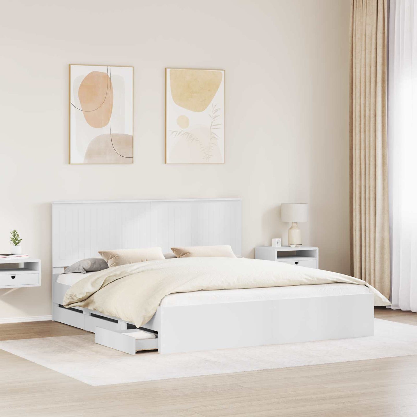 vidaXL Σκελετός Κρεβατιού Λευκό 180 x 200 cm Μηχανήματος Ξύλο