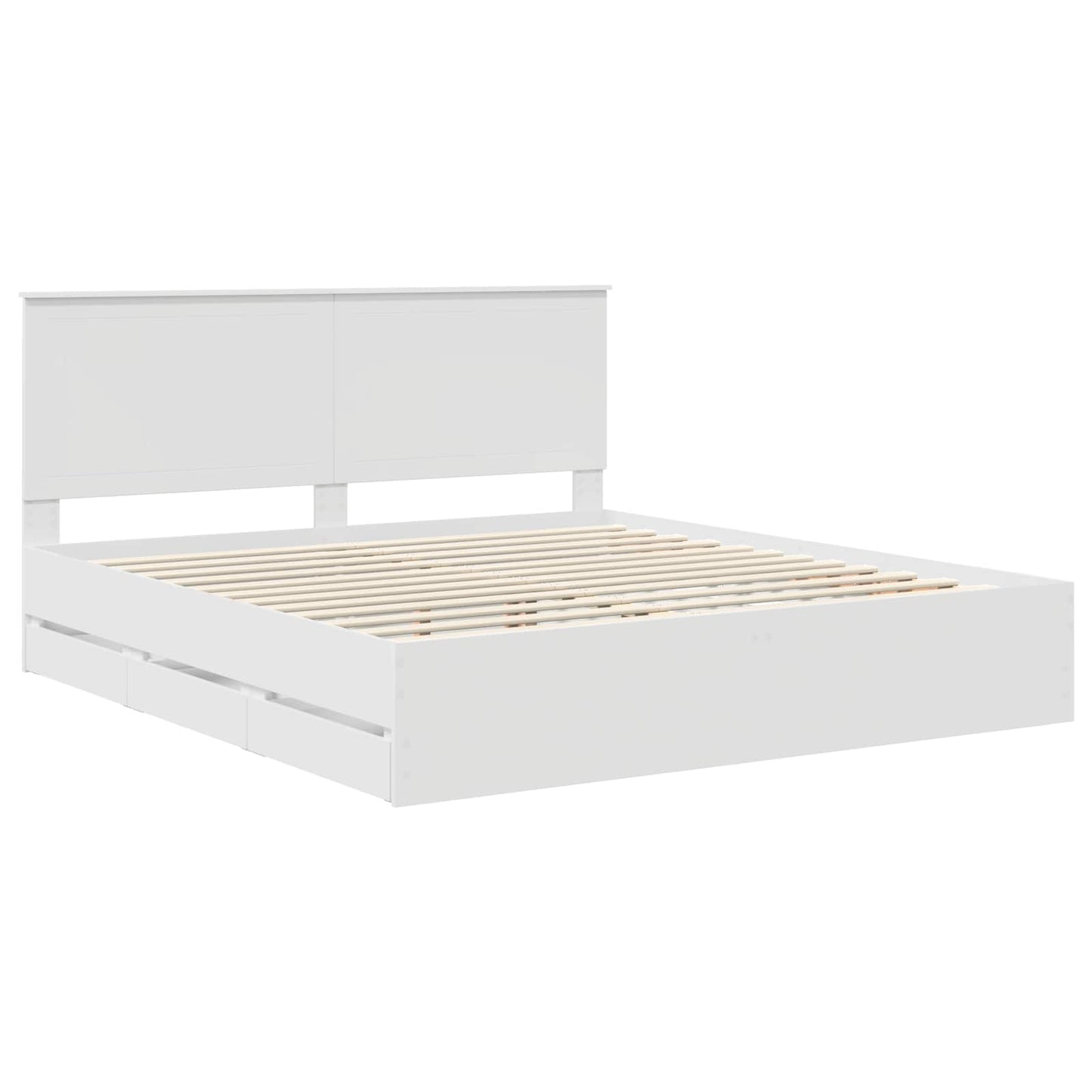 vidaXL Σκελετός Κρεβατιού Λευκό 180 x 200 cm Μηχανήματος Ξύλο