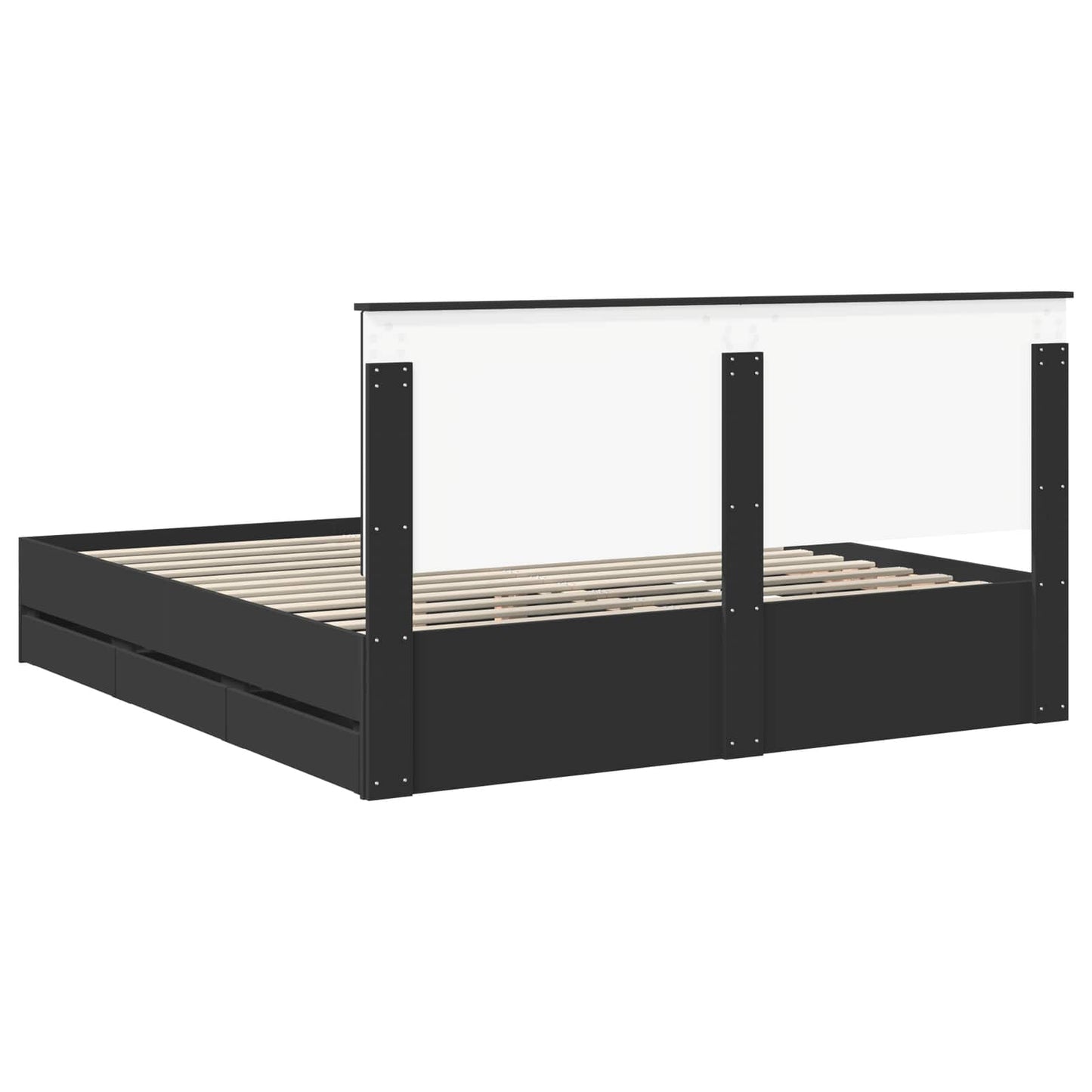 vidaXL Σκελετός Κρεβατιού Μαύρο 180 x 200 cm Μηχανήματος Ξύλο