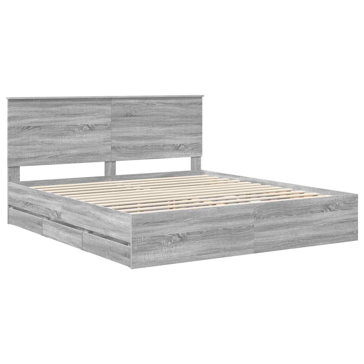 vidaXL Σκελετός Κρεβατιού Γκρίζο Σονομα 180 x 200 cm Μηχανήματος Ξύλο