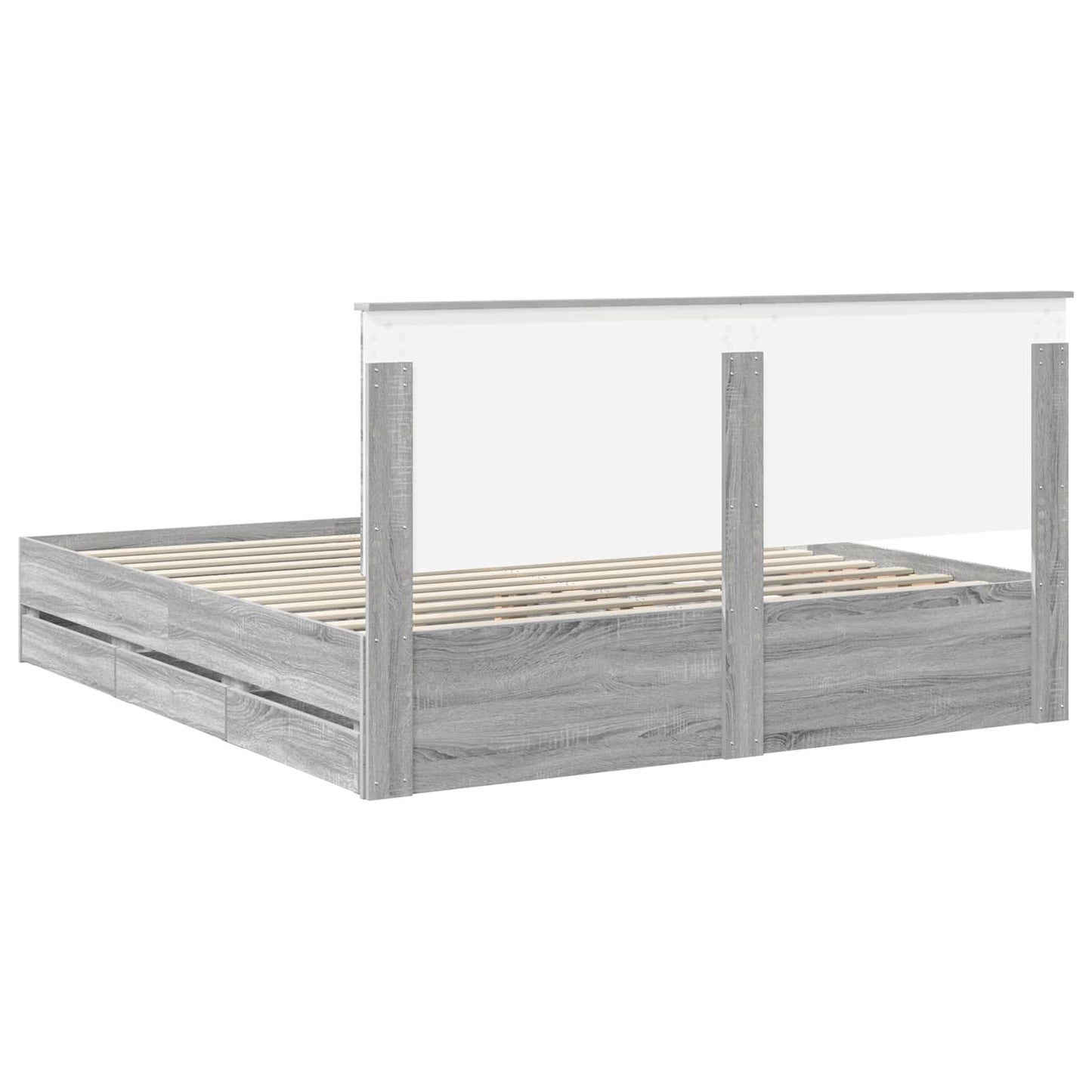 vidaXL Σκελετός Κρεβατιού Γκρίζο Σονομα 180 x 200 cm Μηχανήματος Ξύλο