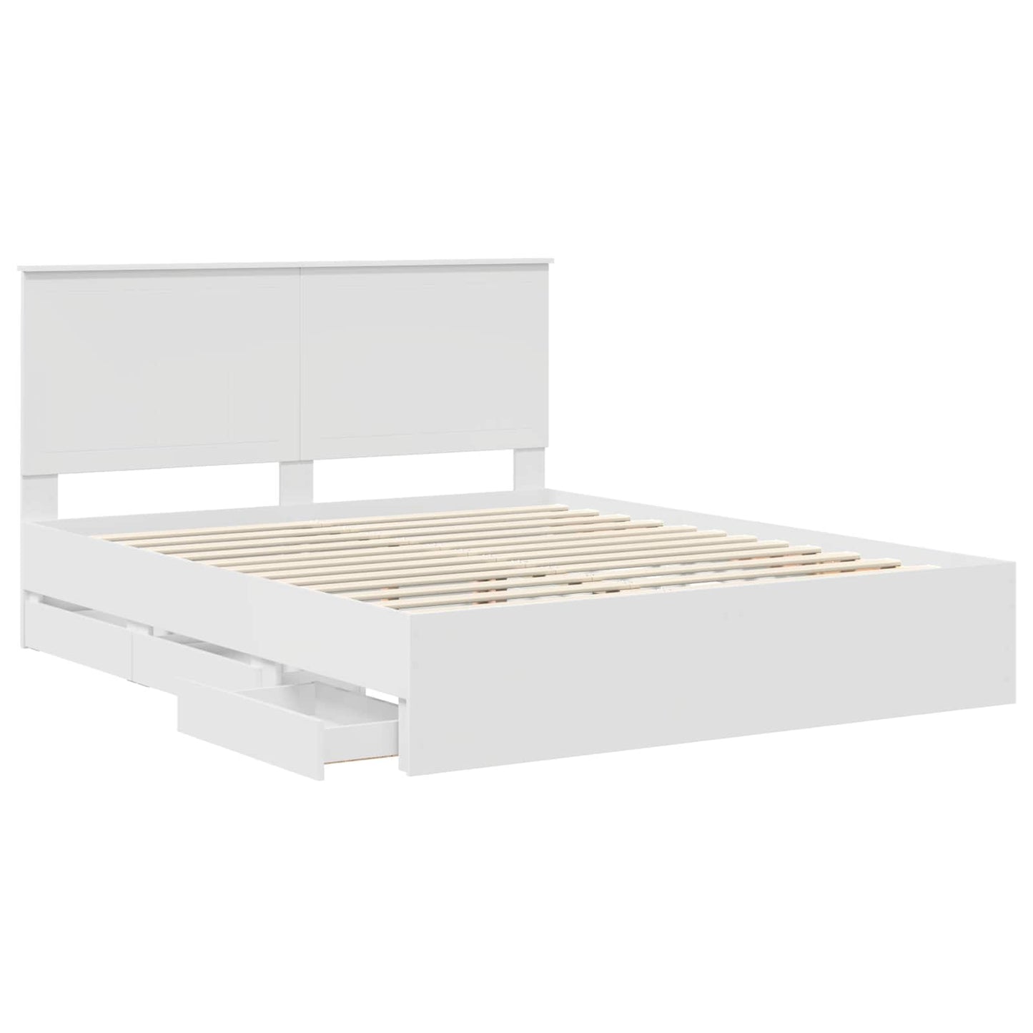 vidaXL Σκελετός Κρεβατιού Λευκό 160 x 200 cm Μηχανήματος Ξύλο