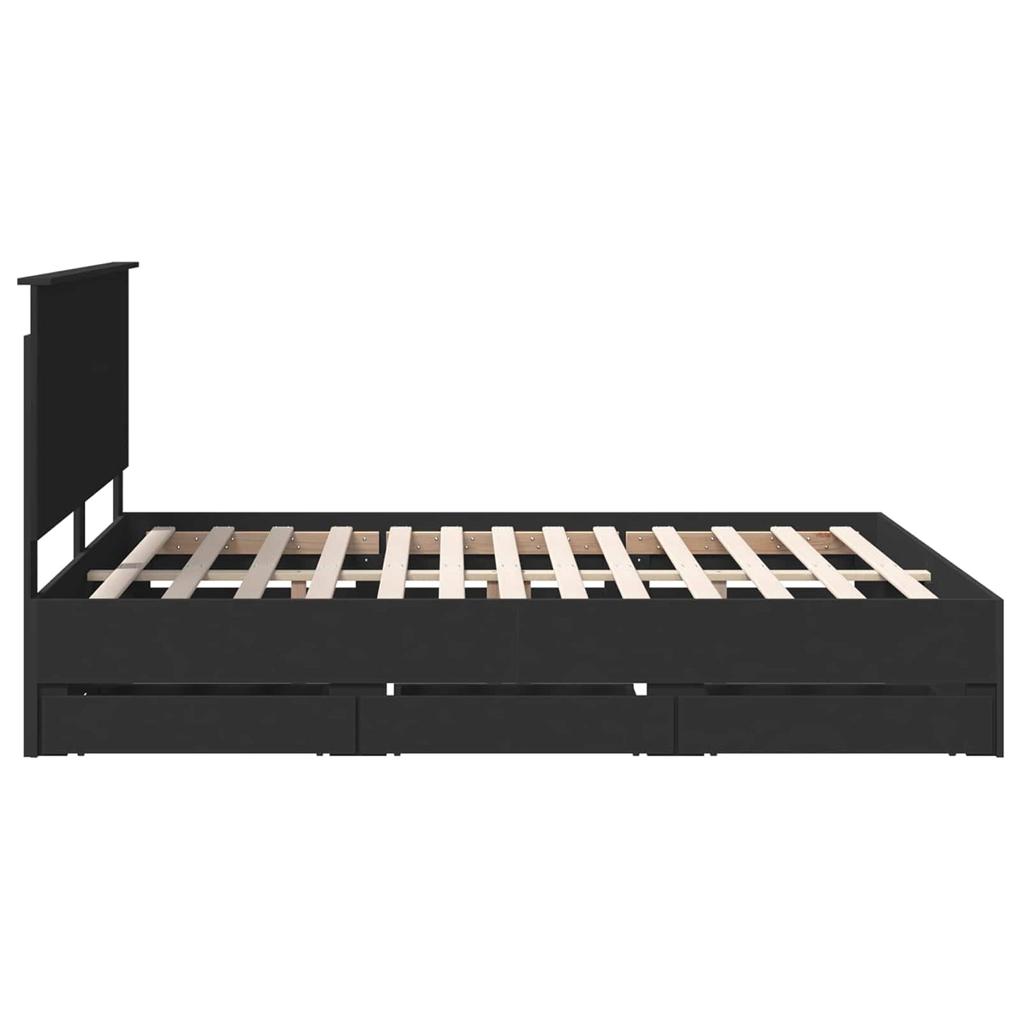 vidaXL Σκελετός Κρεβατιού Μαύρο 160 x 200 cm Μηχανήματος Ξύλο