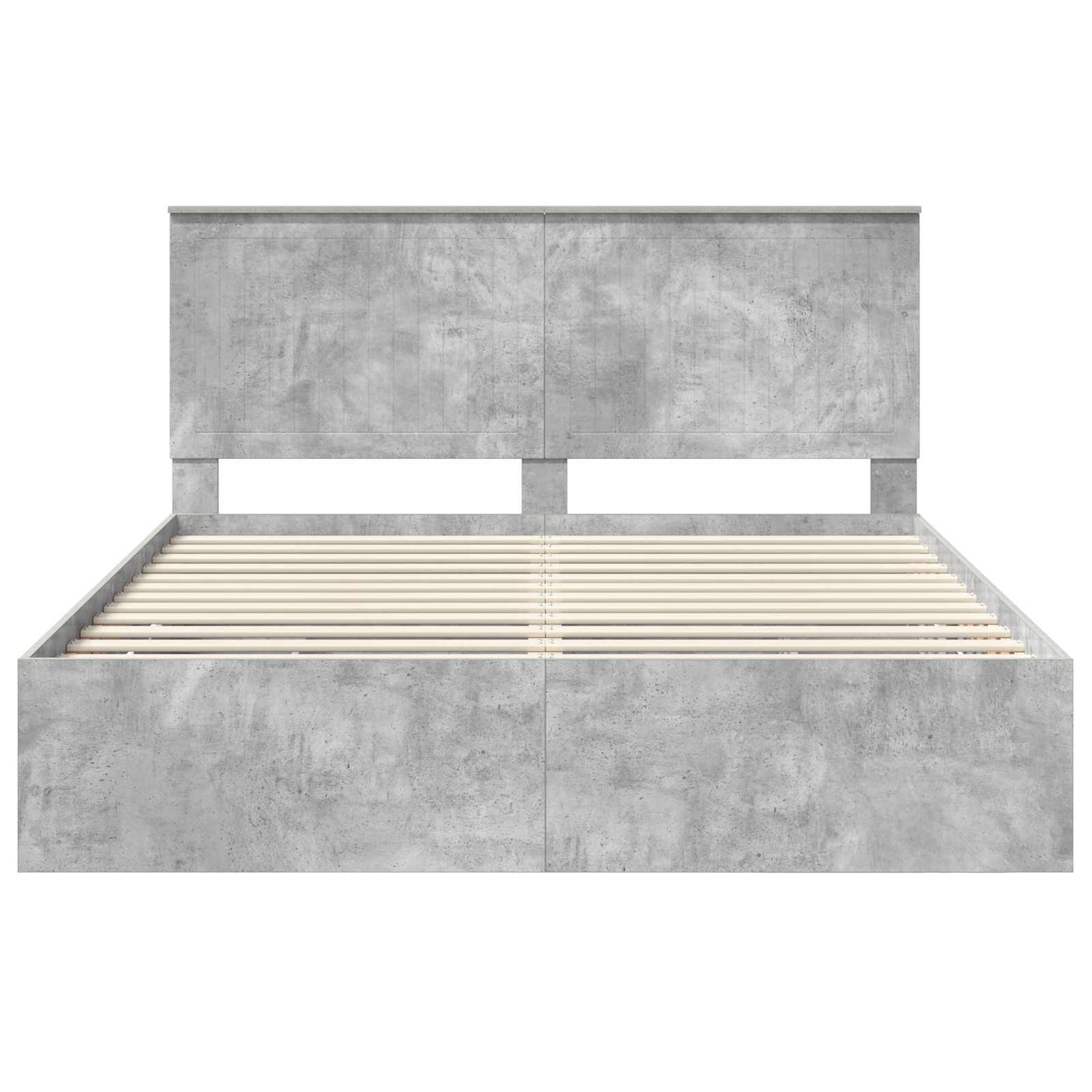 vidaXL Σκελετός Κρεβατιού Σκυρόδεμα Γκρι 160 x 200 cm Μηχανήματος Ξύλο