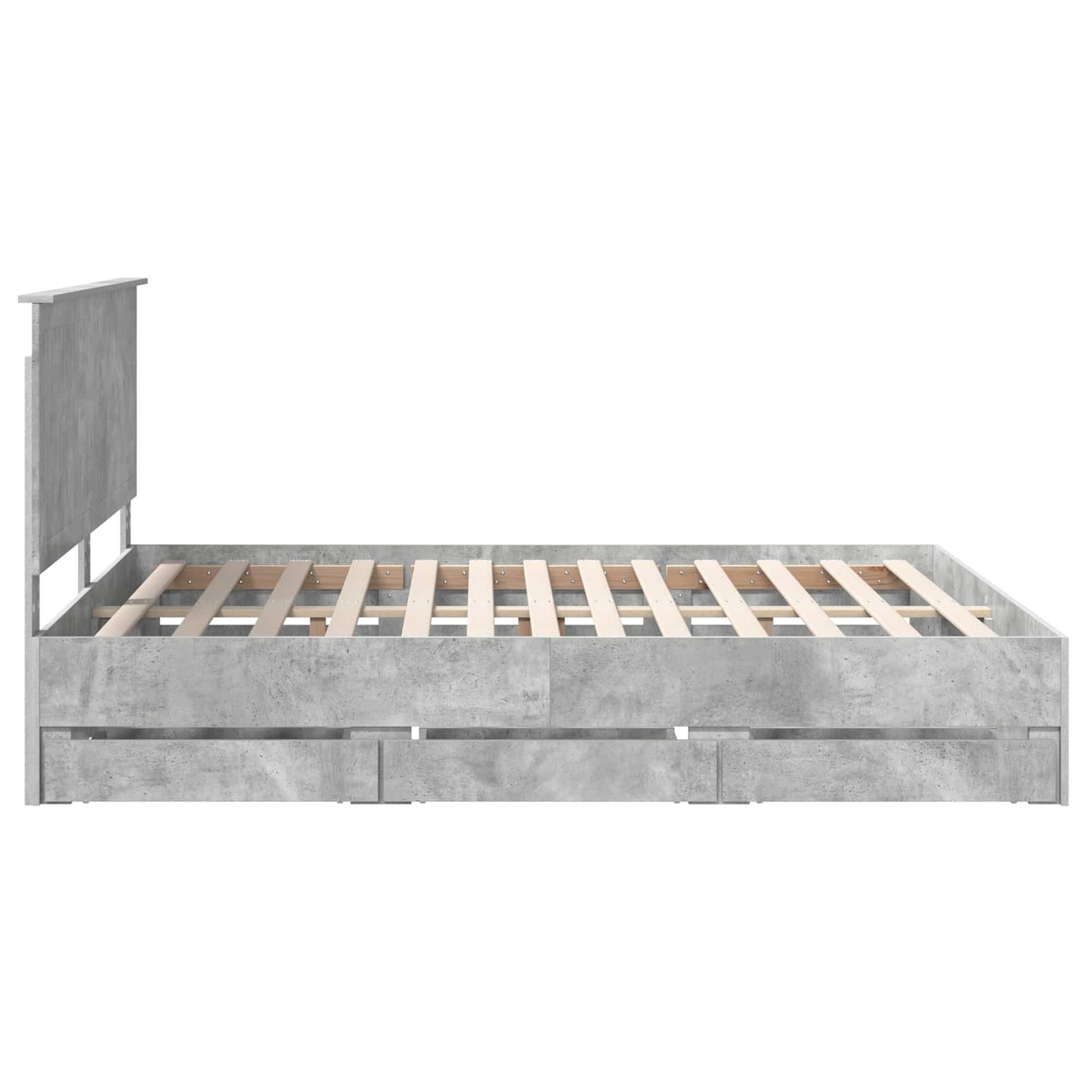 vidaXL Σκελετός Κρεβατιού Σκυρόδεμα Γκρι 160 x 200 cm Μηχανήματος Ξύλο