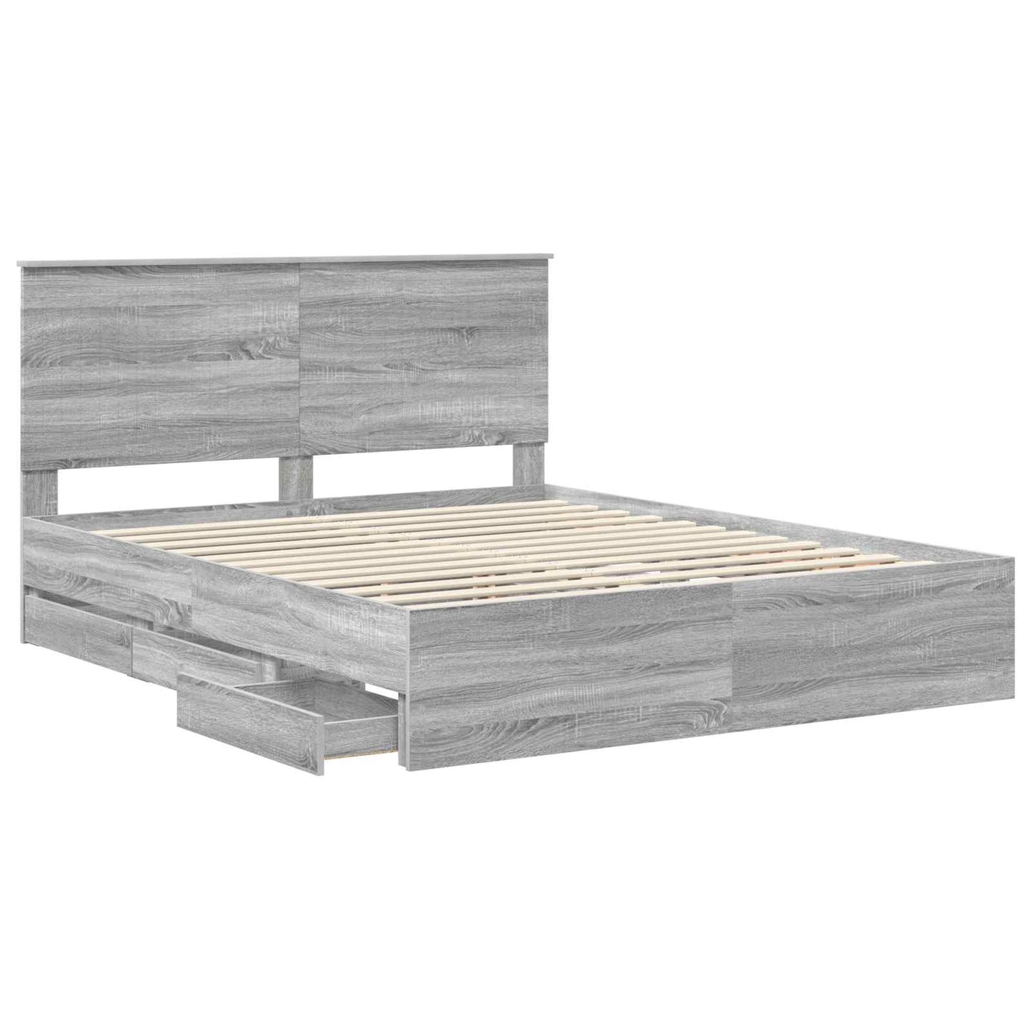 vidaXL Σκελετός Κρεβατιού Γκρίζο Σονομα 160 x 200 cm Μηχανήματος Ξύλο