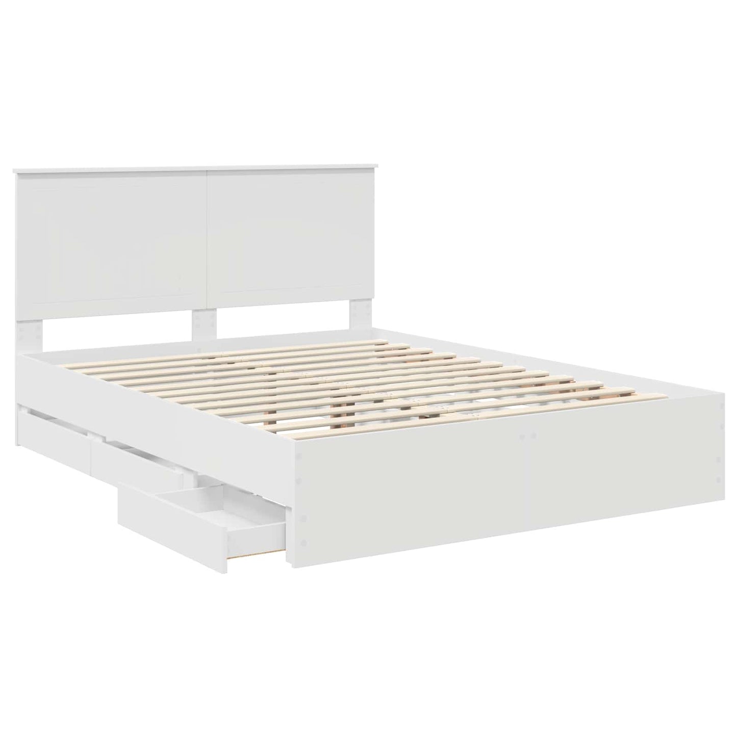 vidaXL Σκελετός Κρεβατιού Λευκό 150 x 200 cm Μηχανήματος Ξύλο