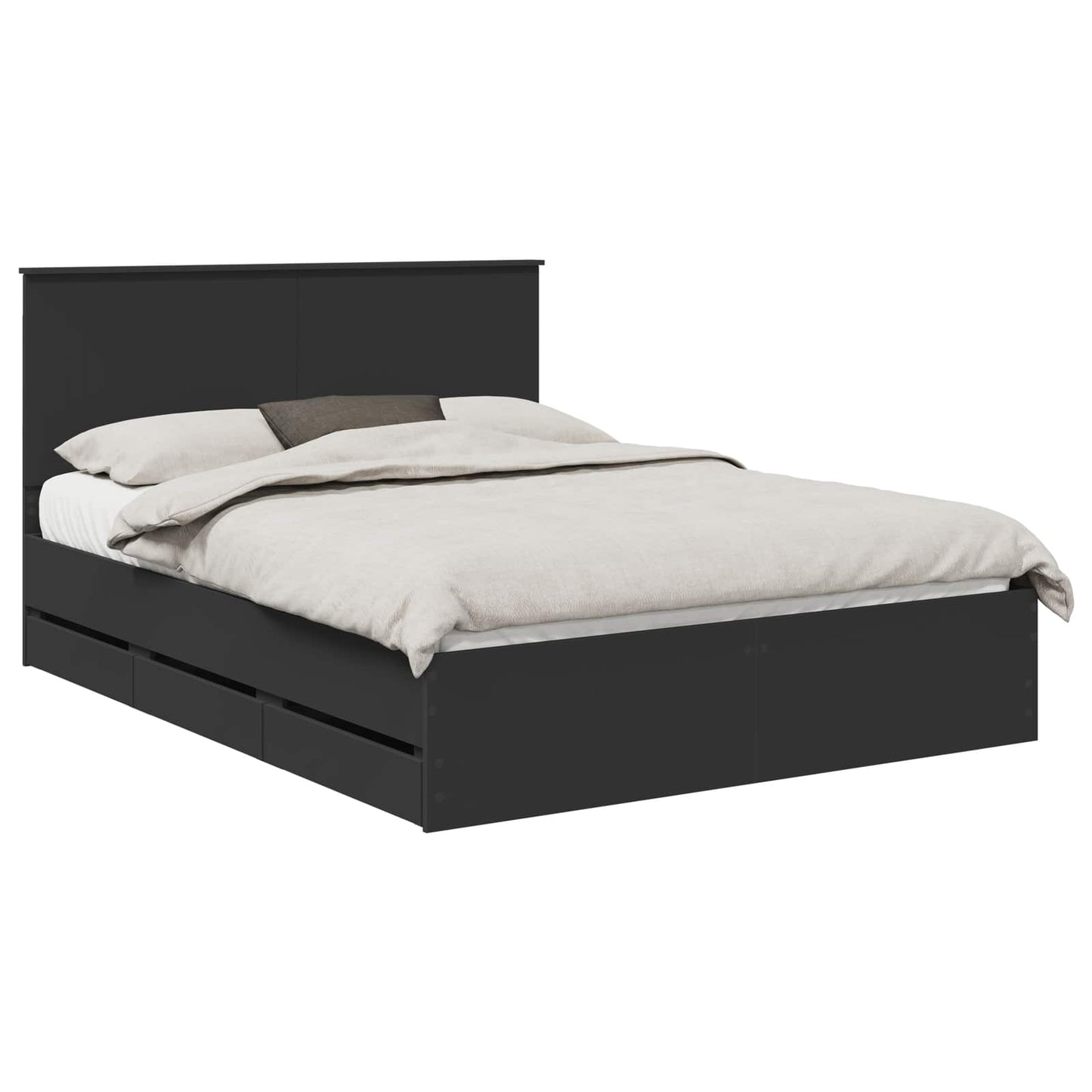 vidaXL Σκελετός Κρεβατιού Μαύρο 150 x 200 cm Μηχανήματος Ξύλο