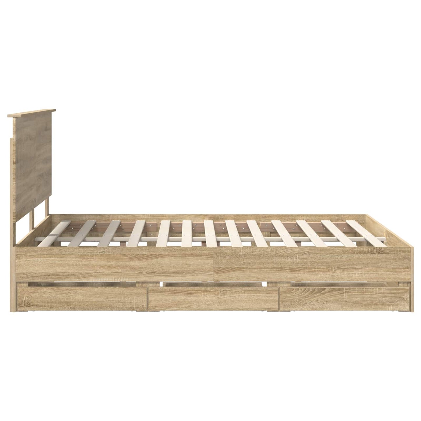 vidaXL Σκελετός Κρεβατιού Δρύς Sonoma 150 x 200 cm Μηχανήματος Ξύλο