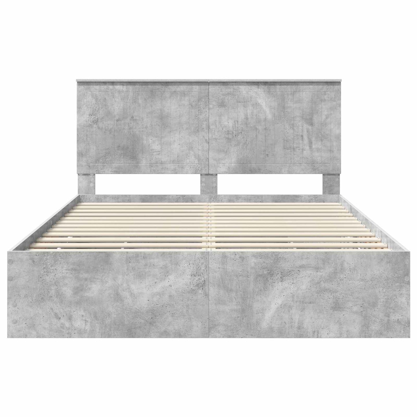 vidaXL Σκελετός Κρεβατιού Σκυρόδεμα Γκρι 150 x 200 cm Μηχανήματος Ξύλο