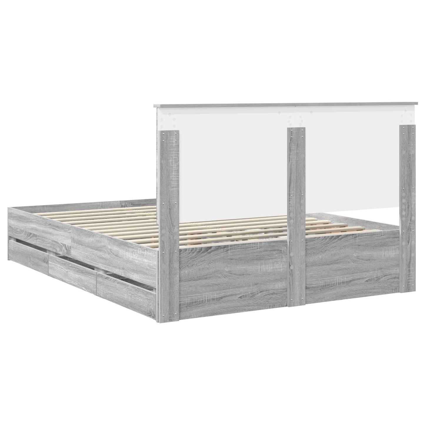 vidaXL Σκελετός Κρεβατιού Γκρίζο Σονομα 150 x 200 cm Μηχανήματος Ξύλο