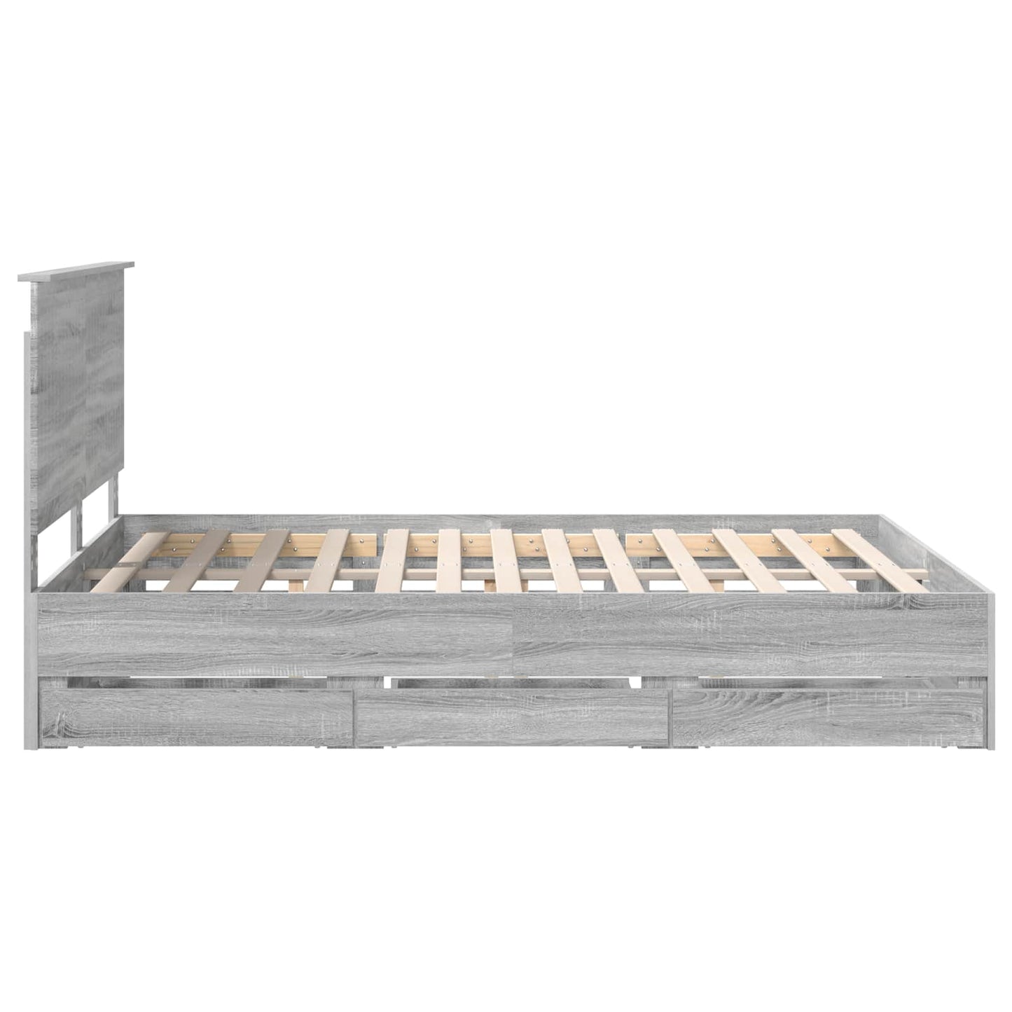 vidaXL Σκελετός Κρεβατιού Γκρίζο Σονομα 150 x 200 cm Μηχανήματος Ξύλο