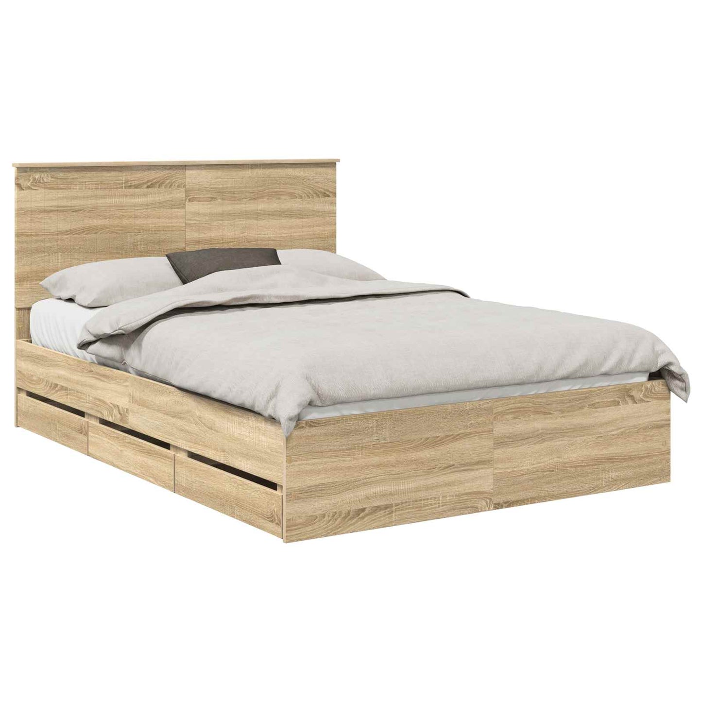vidaXL Σκελετός Κρεβατιού Δρύς Sonoma 140 x 200 cm Μηχανήματος Ξύλο