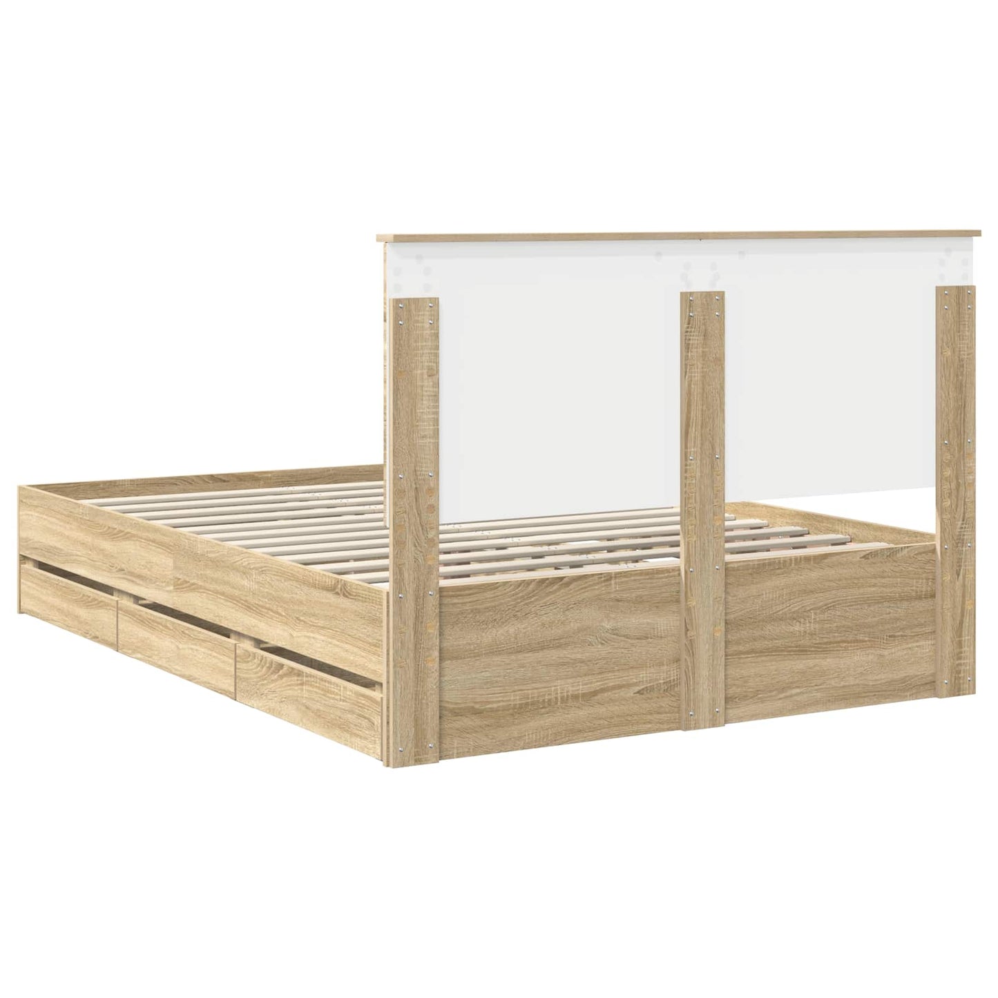 vidaXL Σκελετός Κρεβατιού Δρύς Sonoma 140 x 200 cm Μηχανήματος Ξύλο