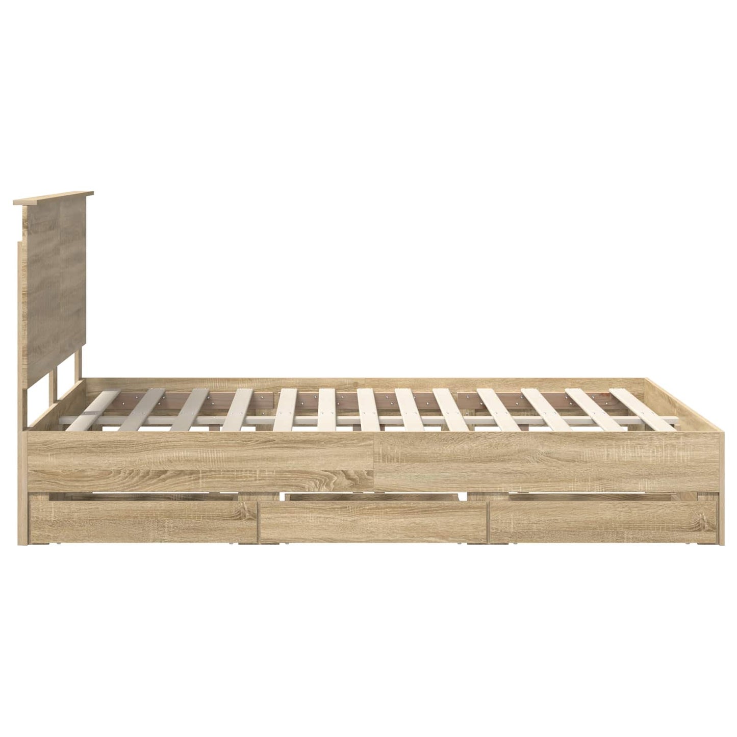 vidaXL Σκελετός Κρεβατιού Δρύς Sonoma 140 x 200 cm Μηχανήματος Ξύλο
