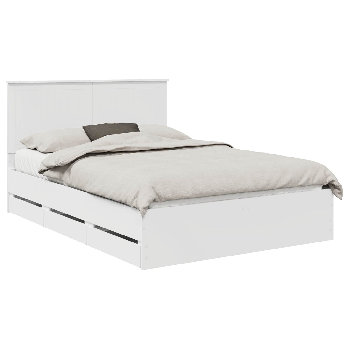 vidaXL Σκελετός Κρεβατιού Λευκό 140 x 190 cm Μηχανήματος Ξύλο