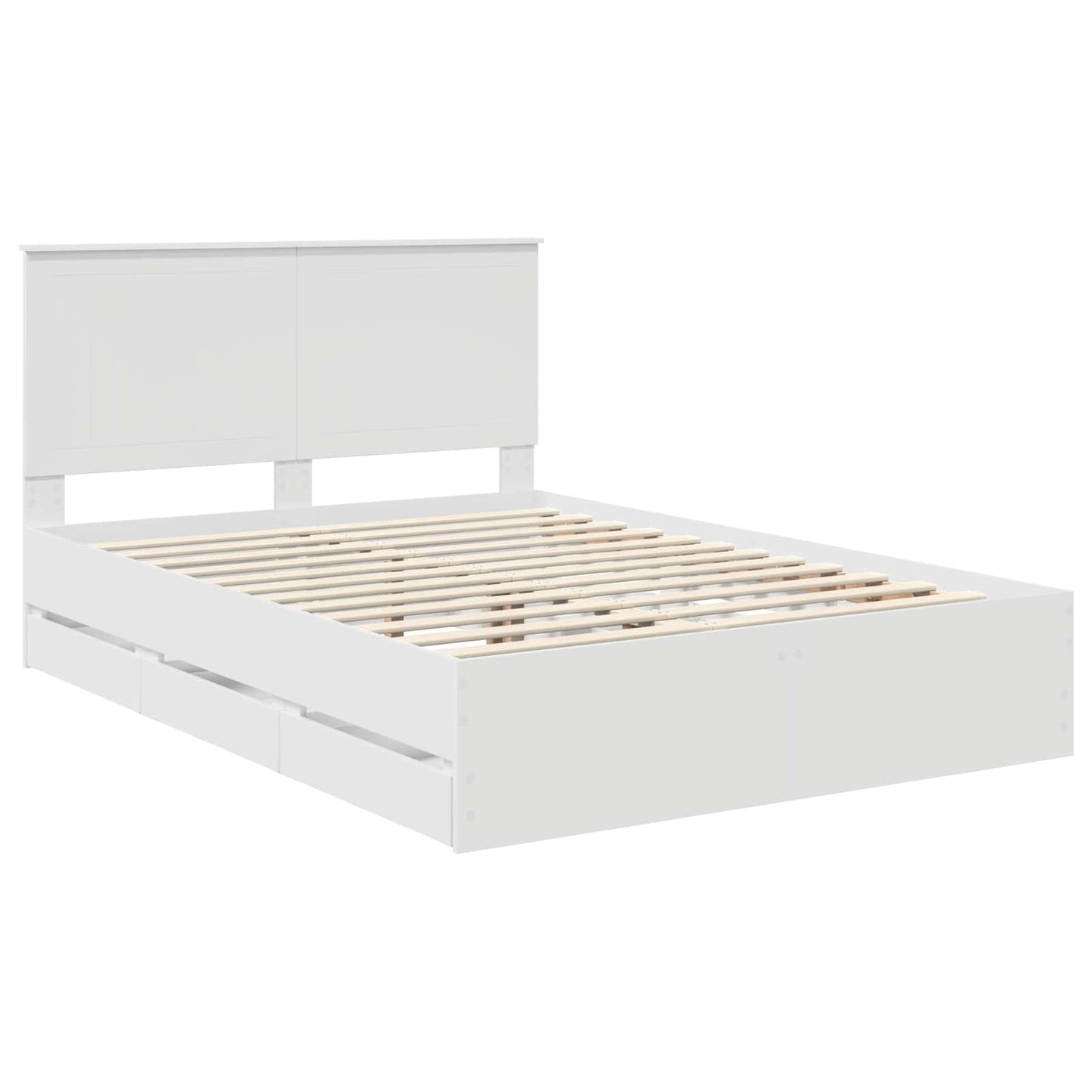 vidaXL Σκελετός Κρεβατιού Λευκό 140 x 190 cm Μηχανήματος Ξύλο