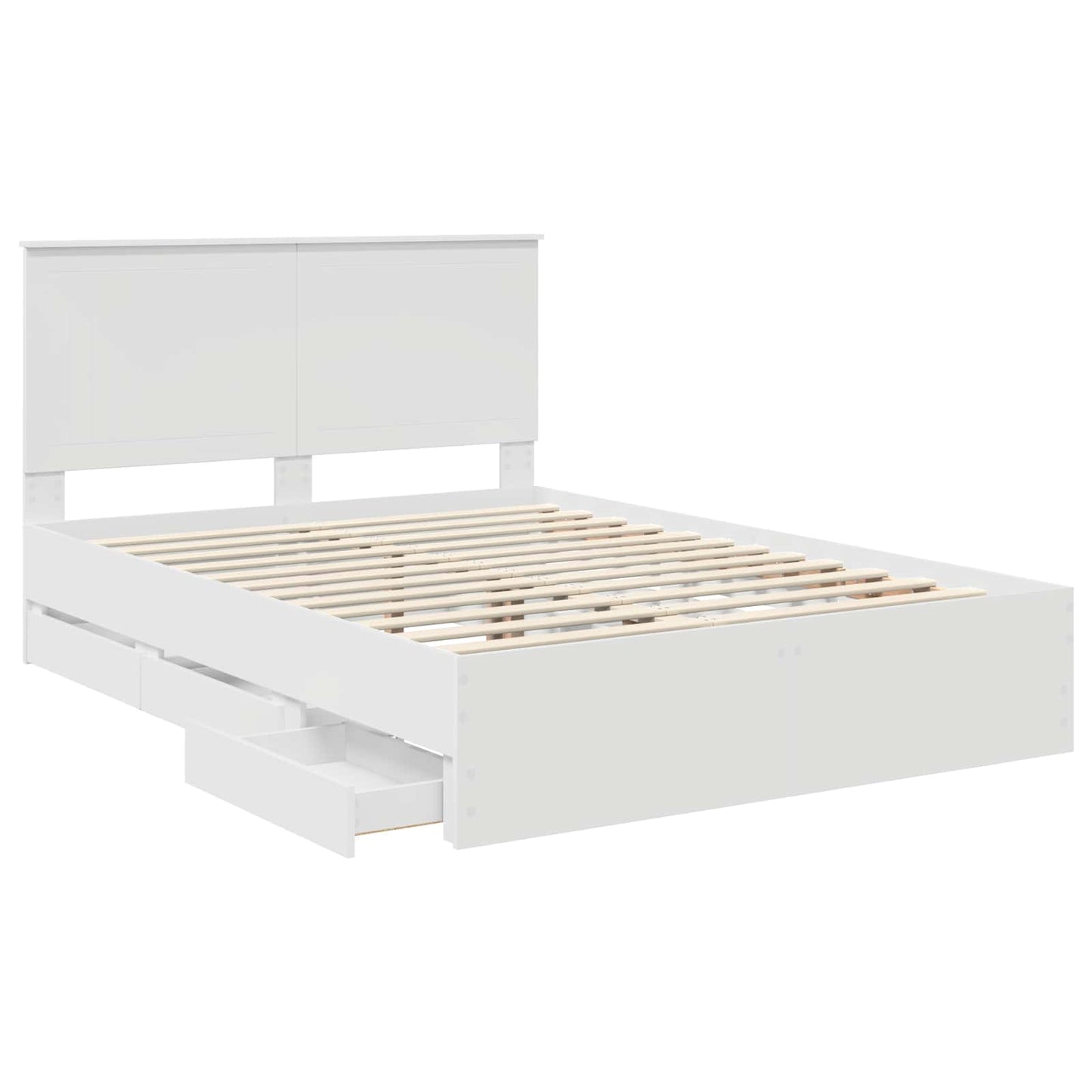 vidaXL Σκελετός Κρεβατιού Λευκό 140 x 190 cm Μηχανήματος Ξύλο