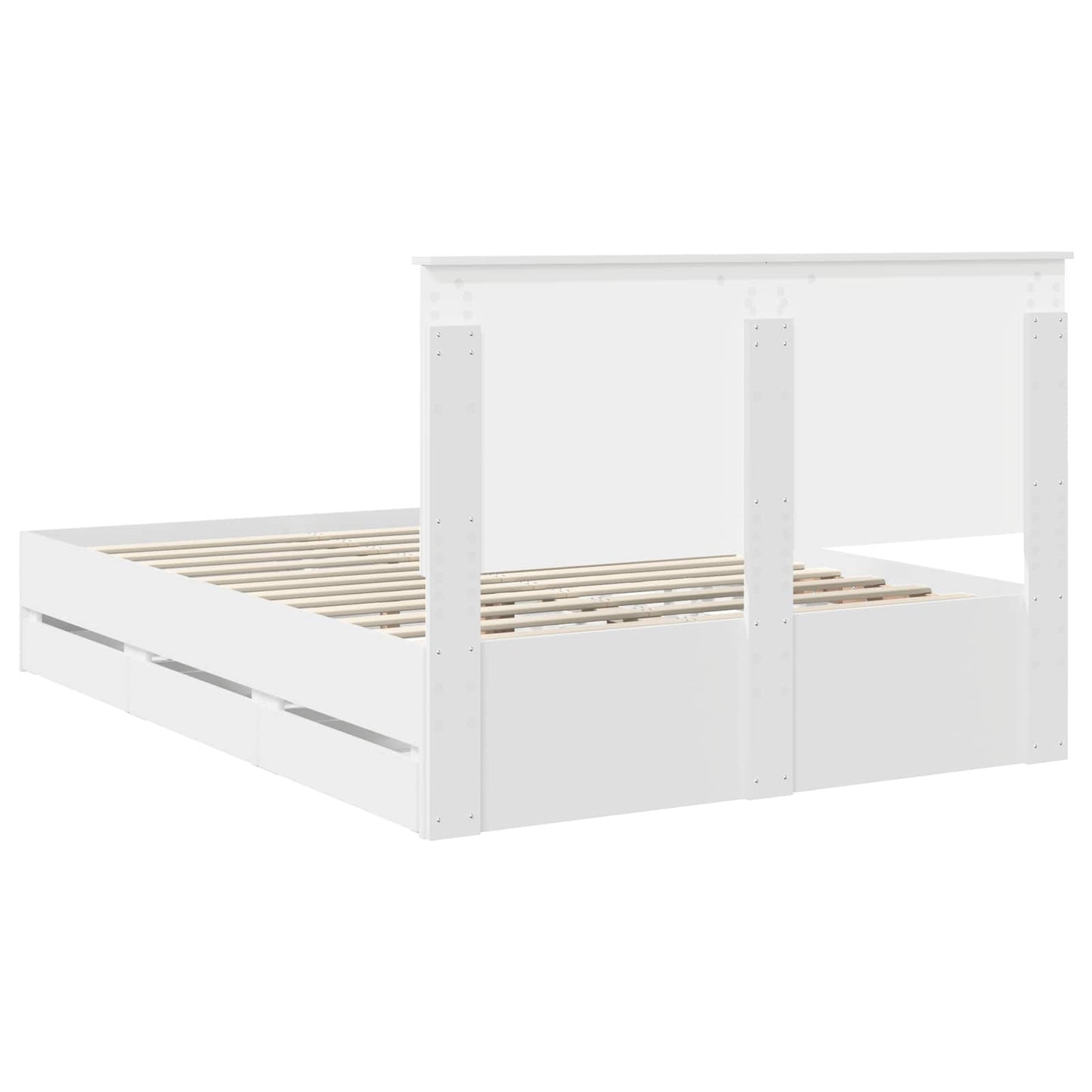 vidaXL Σκελετός Κρεβατιού Λευκό 140 x 190 cm Μηχανήματος Ξύλο