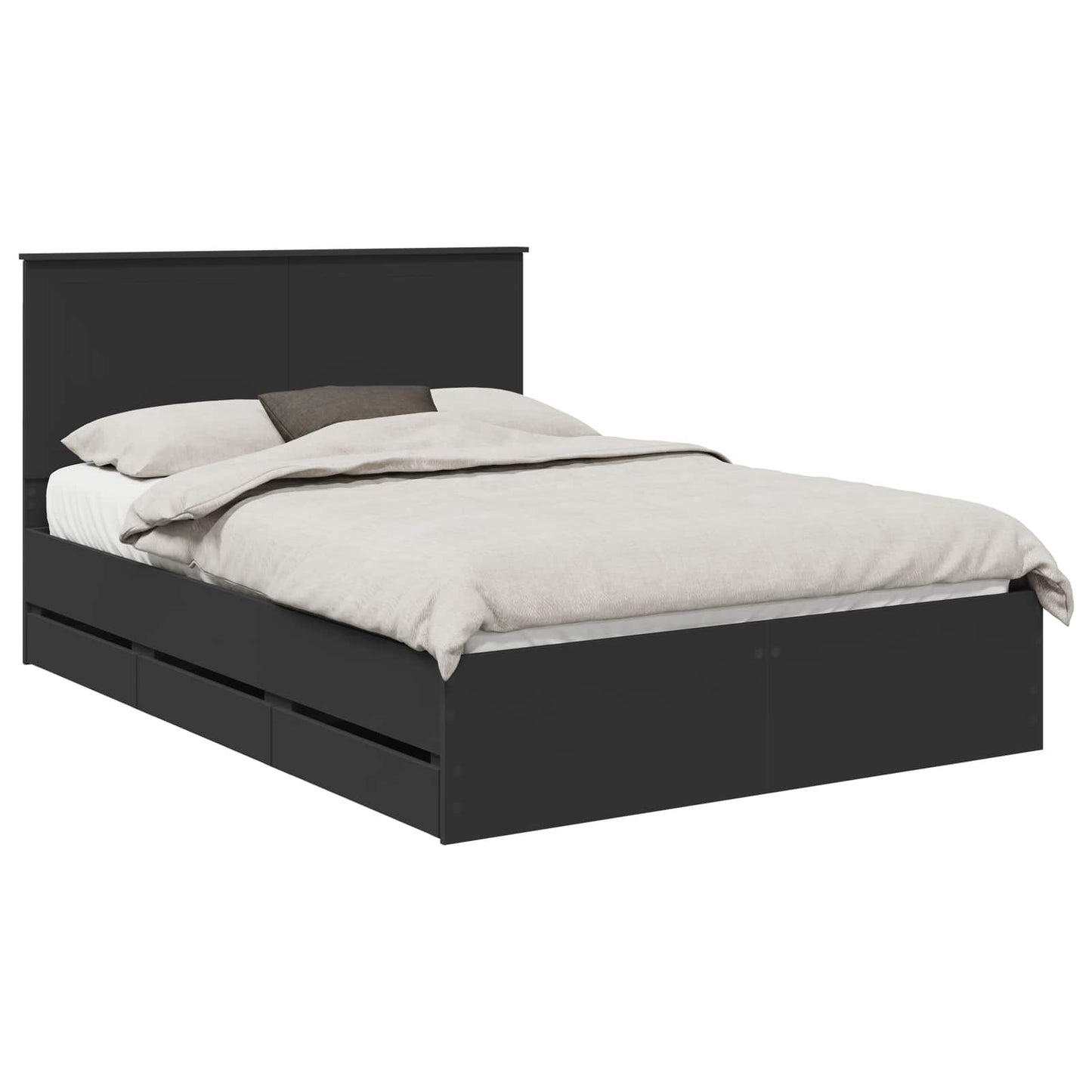 vidaXL Σκελετός Κρεβατιού Μαύρο 140 x 190 cm Μηχανήματος Ξύλο