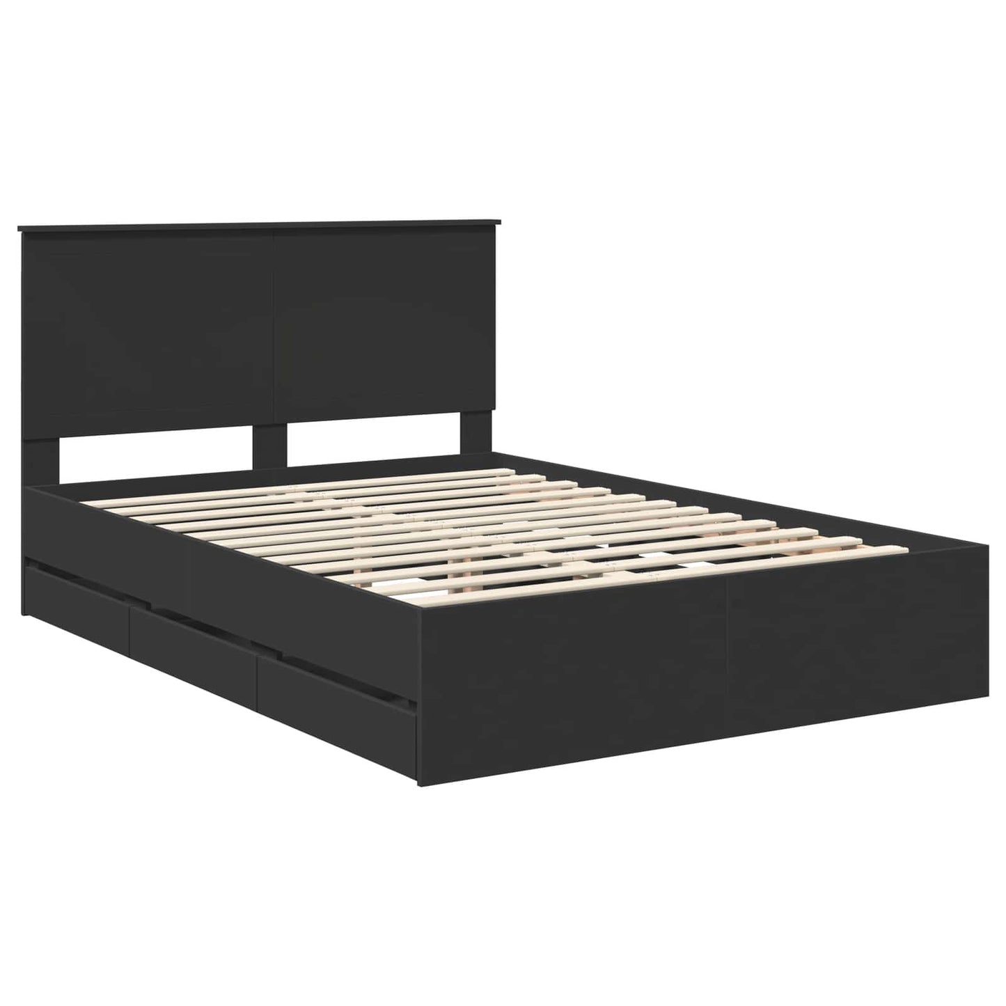 vidaXL Σκελετός Κρεβατιού Μαύρο 140 x 190 cm Μηχανήματος Ξύλο