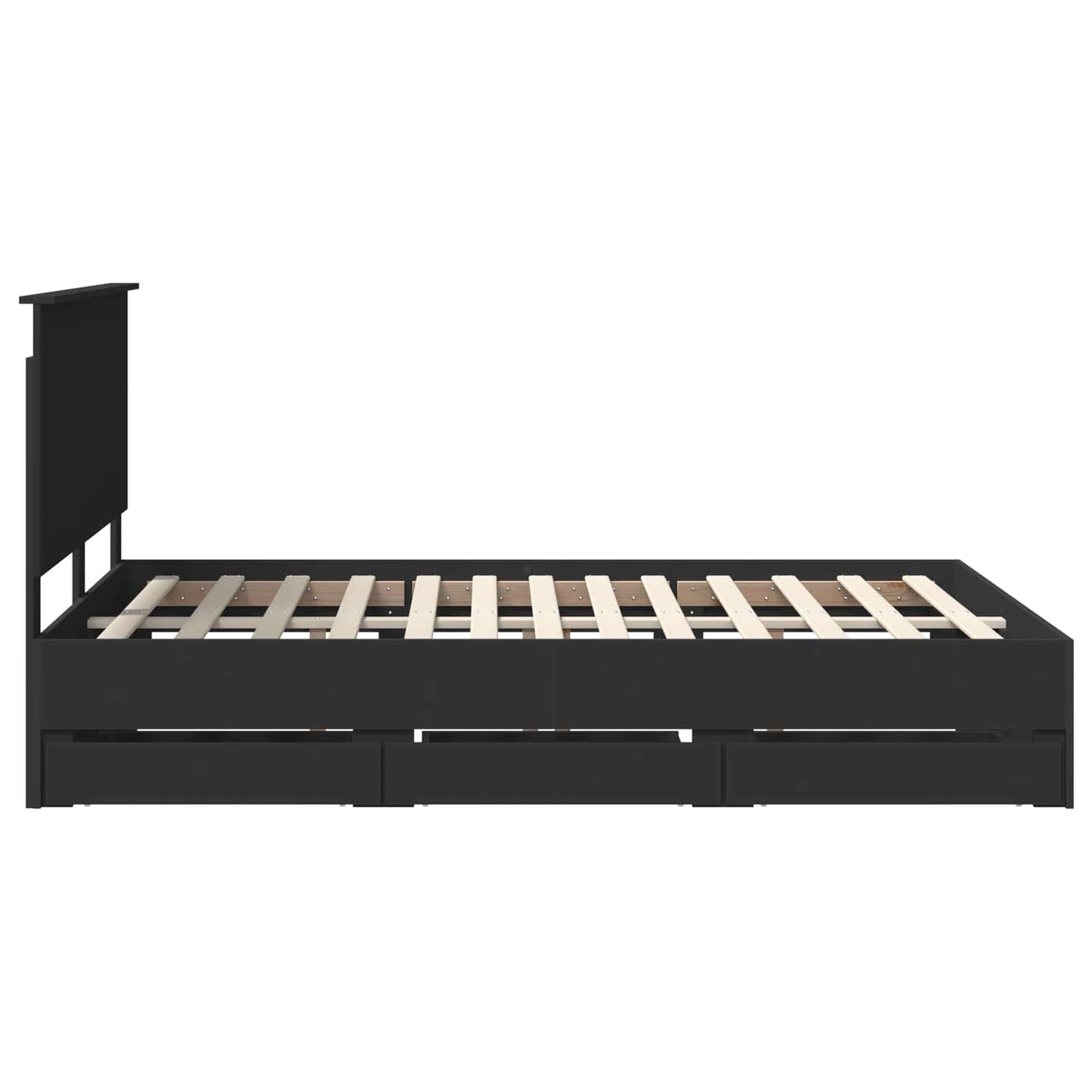 vidaXL Σκελετός Κρεβατιού Μαύρο 140 x 190 cm Μηχανήματος Ξύλο