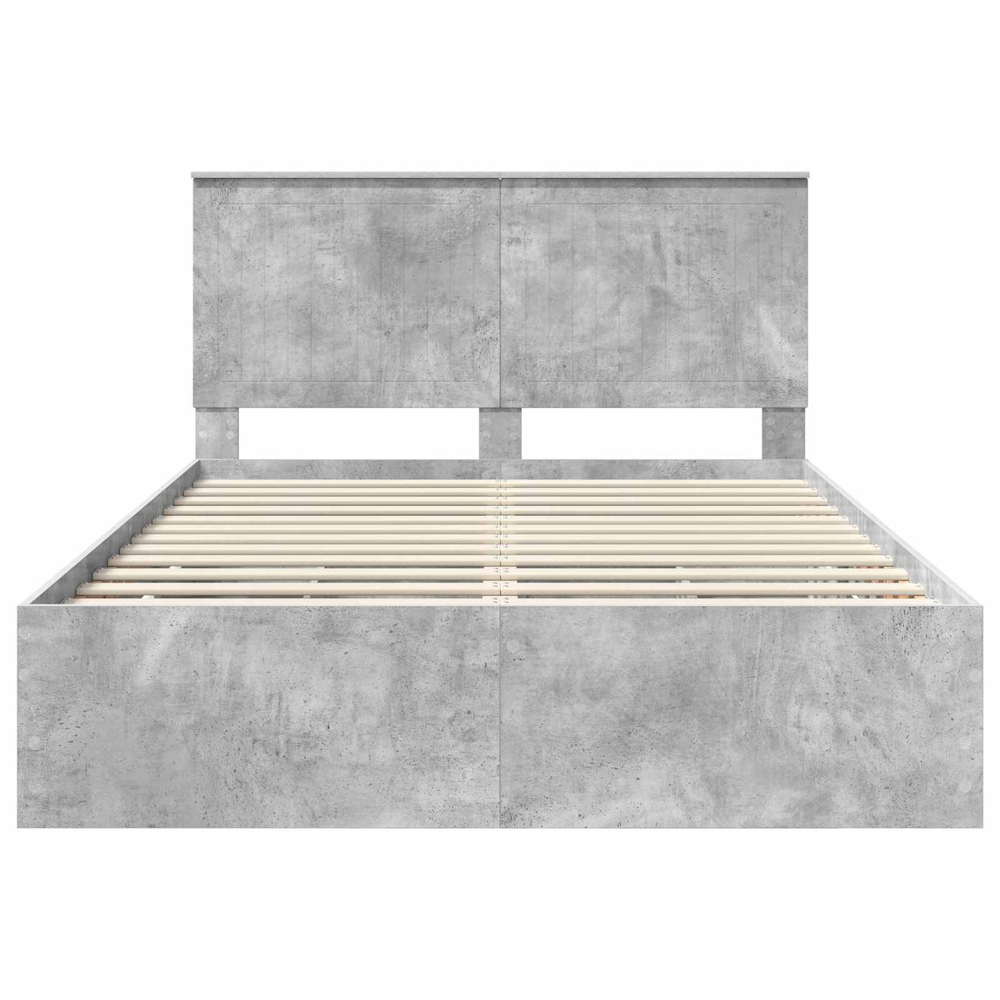 vidaXL Σκελετός Κρεβατιού Σκυρόδεμα Γκρι 140 x 190 cm Μηχανήματος Ξύλο