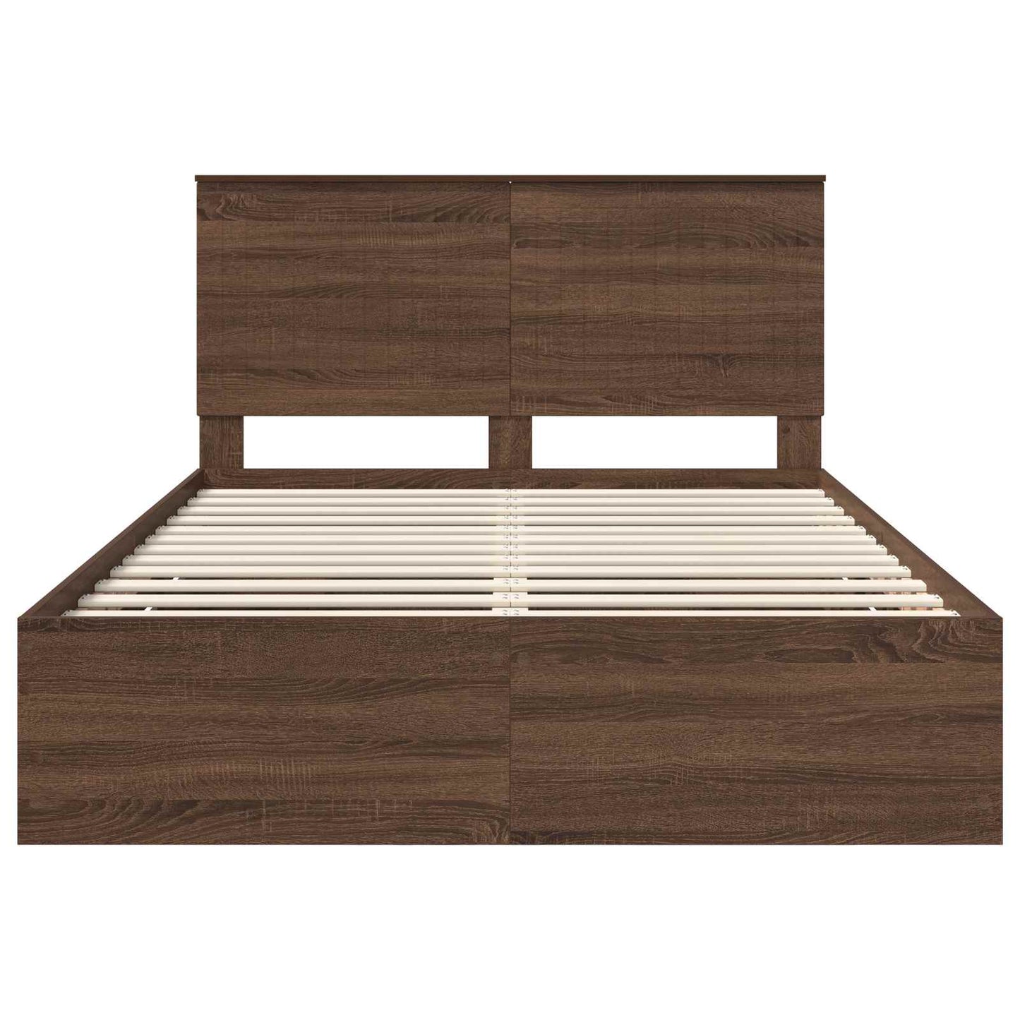 vidaXL Σκελετός Κρεβατιού Καφέ δρυς 135 x 190 cm Μηχανήματος Ξύλο
