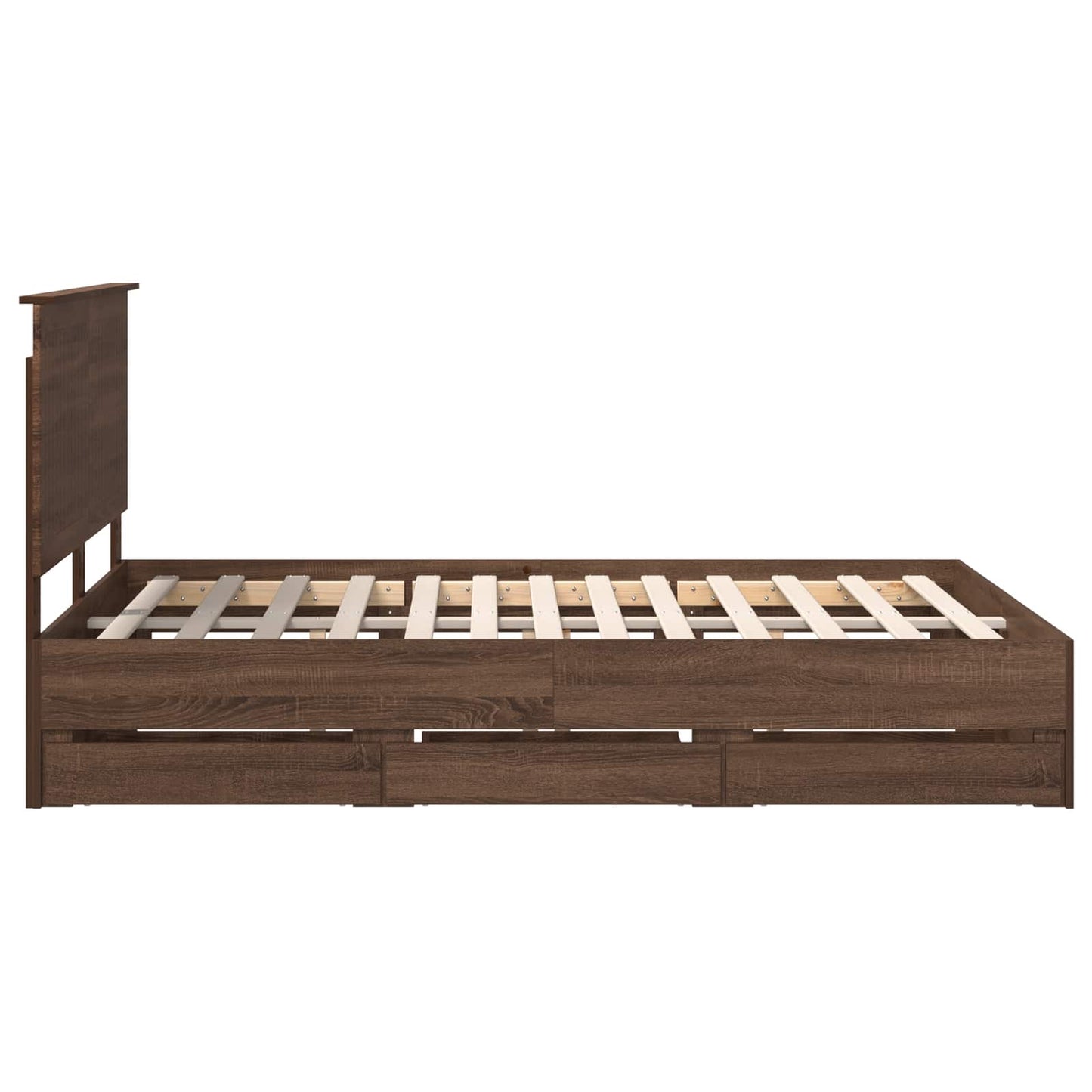 vidaXL Σκελετός Κρεβατιού Καφέ δρυς 135 x 190 cm Μηχανήματος Ξύλο