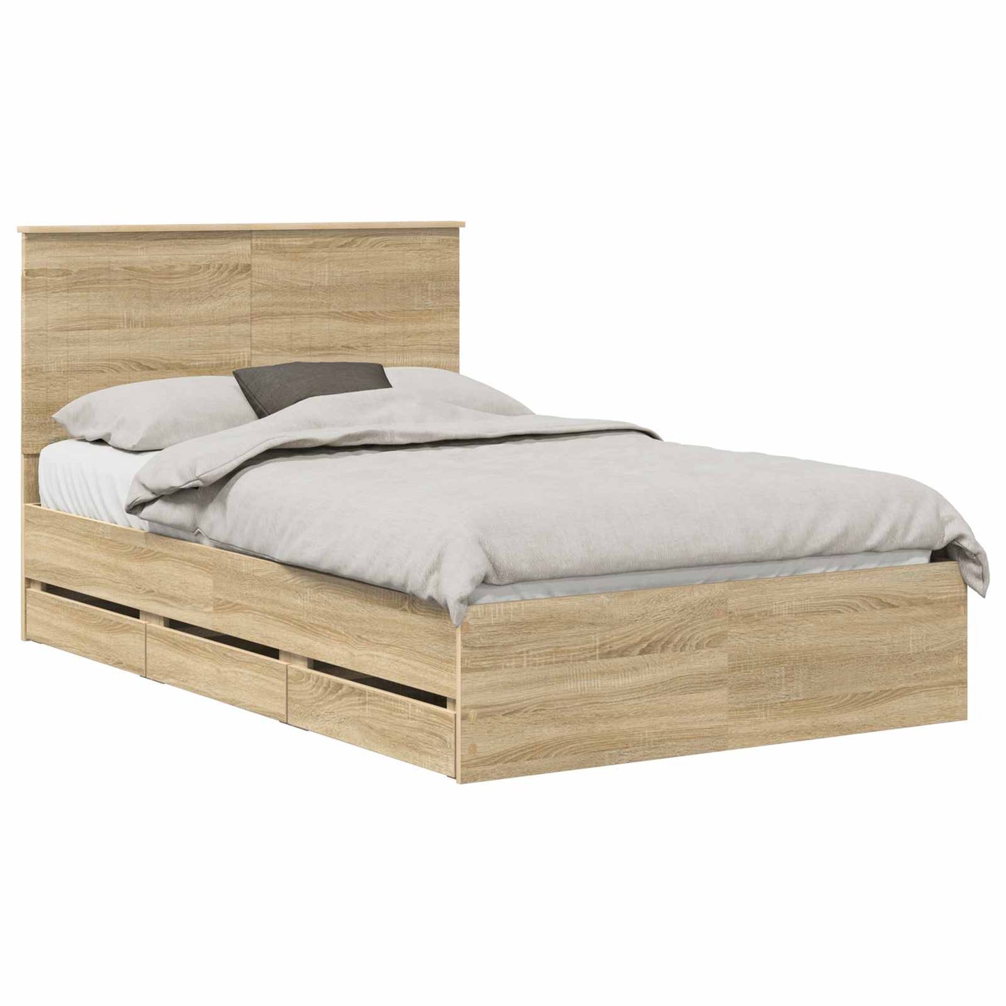 vidaXL Σκελετός Κρεβατιού Δρύς Sonoma 120 x 200 cm Μηχανήματος Ξύλο