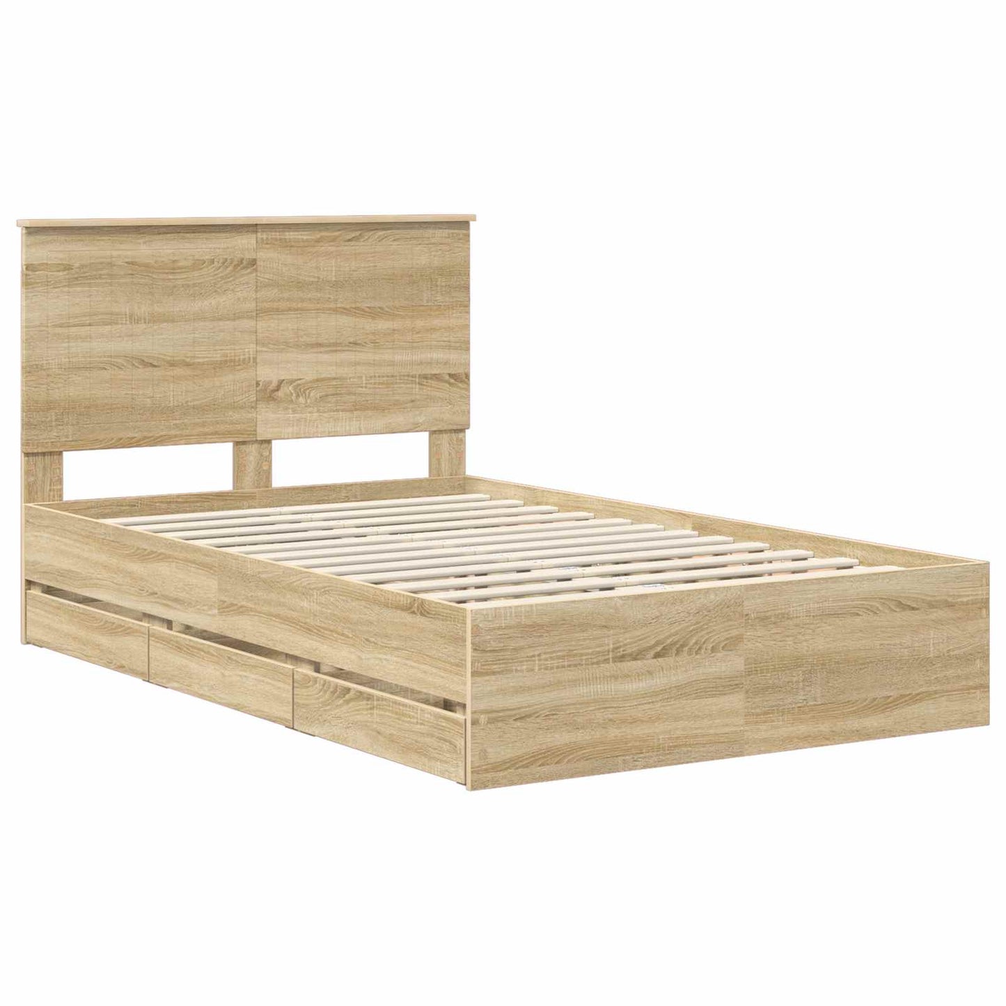 vidaXL Σκελετός Κρεβατιού Δρύς Sonoma 120 x 200 cm Μηχανήματος Ξύλο