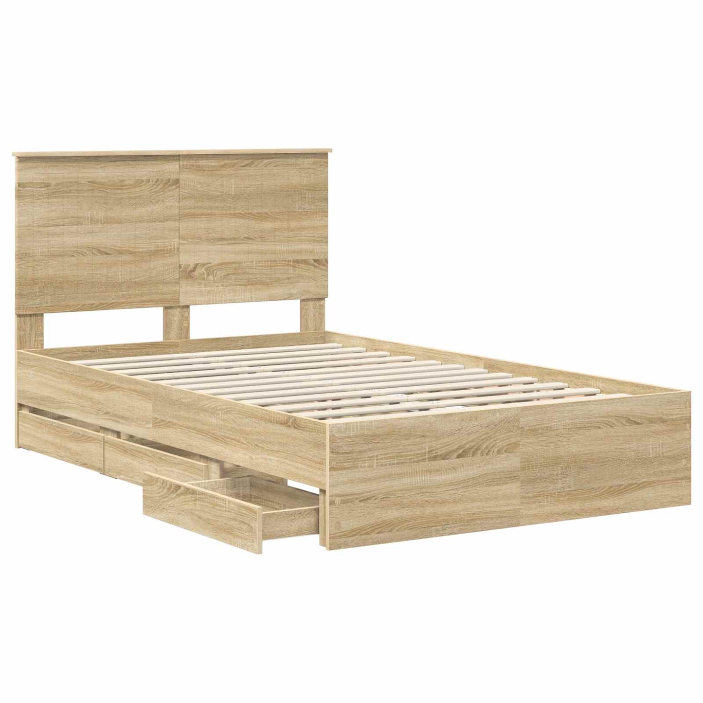 vidaXL Σκελετός Κρεβατιού Δρύς Sonoma 120 x 200 cm Μηχανήματος Ξύλο