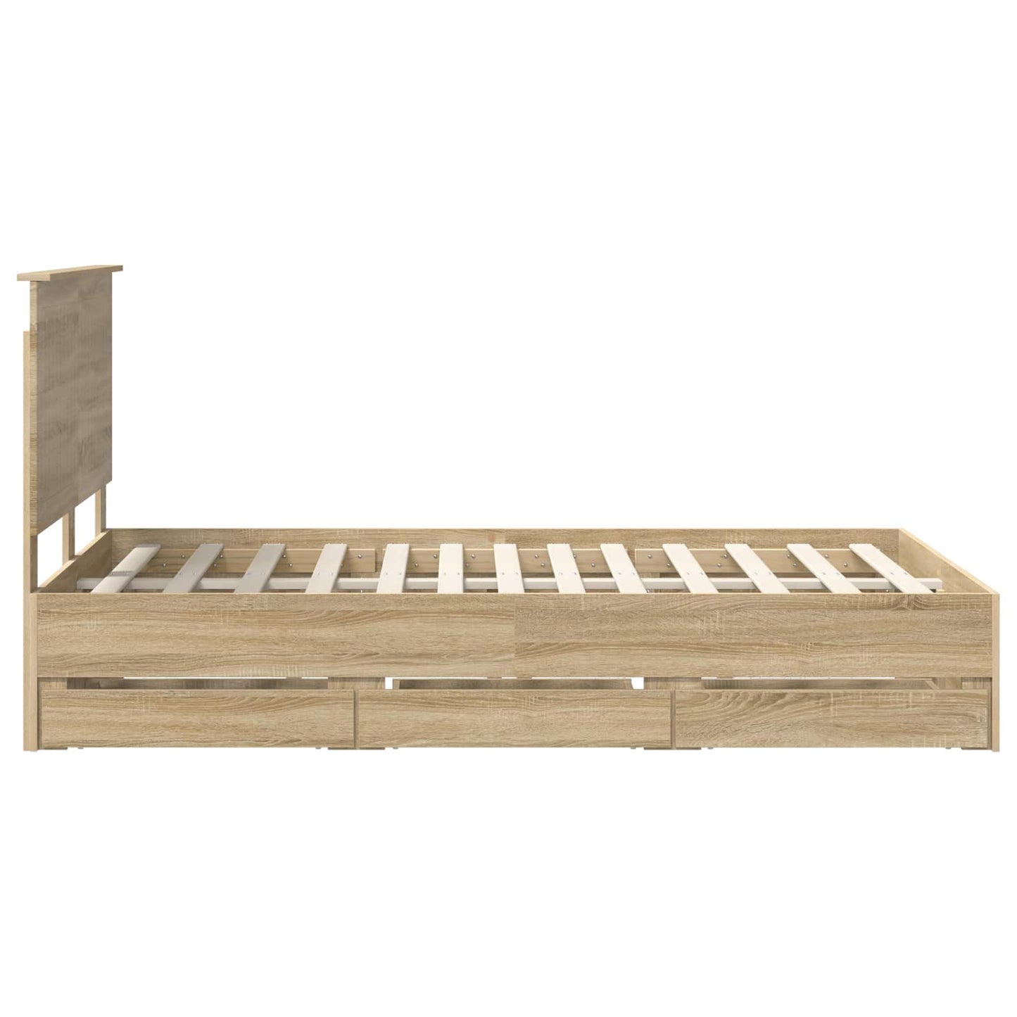 vidaXL Σκελετός Κρεβατιού Δρύς Sonoma 120 x 200 cm Μηχανήματος Ξύλο