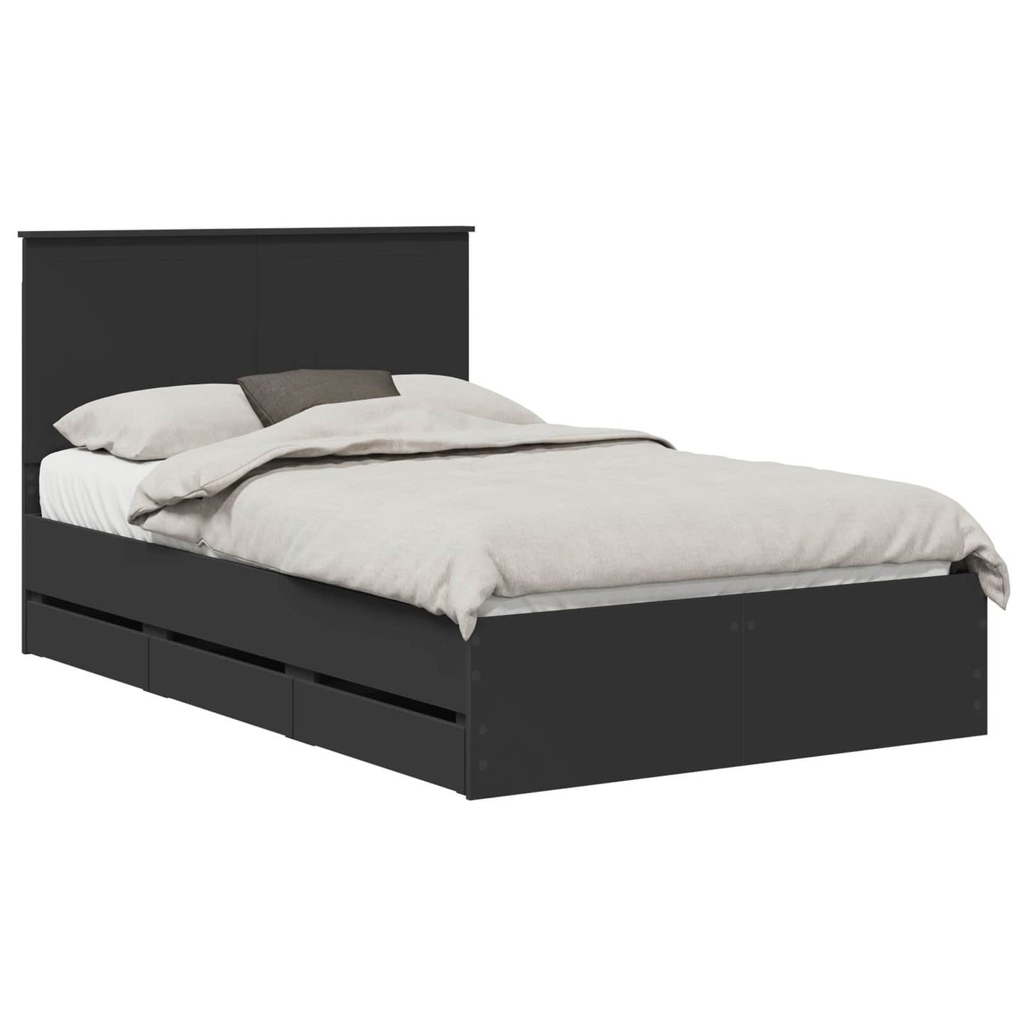 vidaXL Σκελετός Κρεβατιού Μαύρο 120 x 190 cm Μηχανήματος Ξύλο