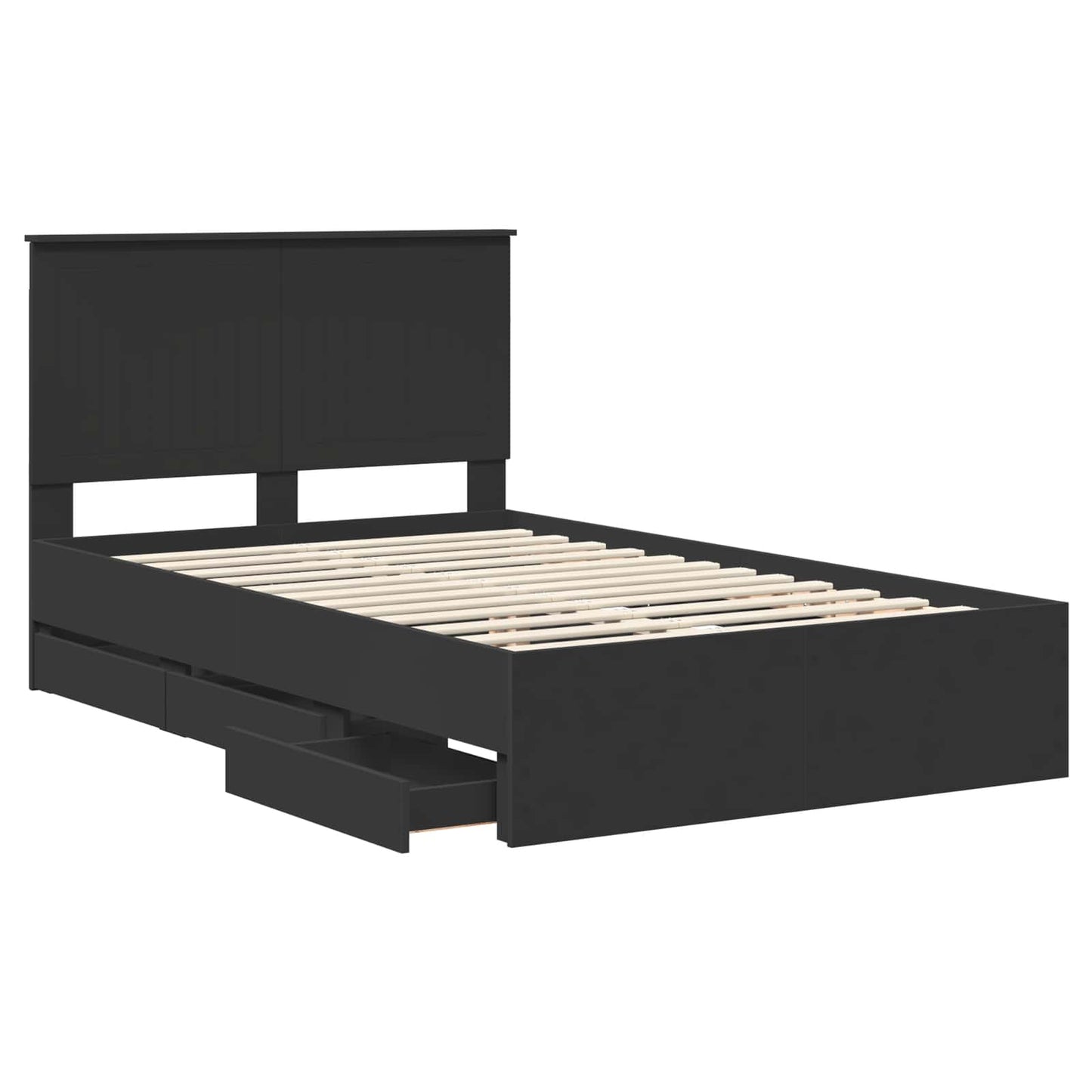 vidaXL Σκελετός Κρεβατιού Μαύρο 120 x 190 cm Μηχανήματος Ξύλο
