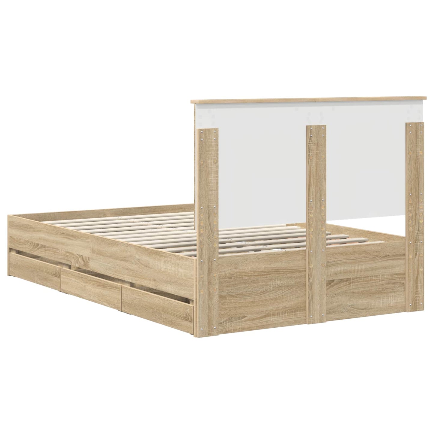 vidaXL Σκελετός Κρεβατιού Δρύς Sonoma 120 x 190 cm Μηχανήματος Ξύλο