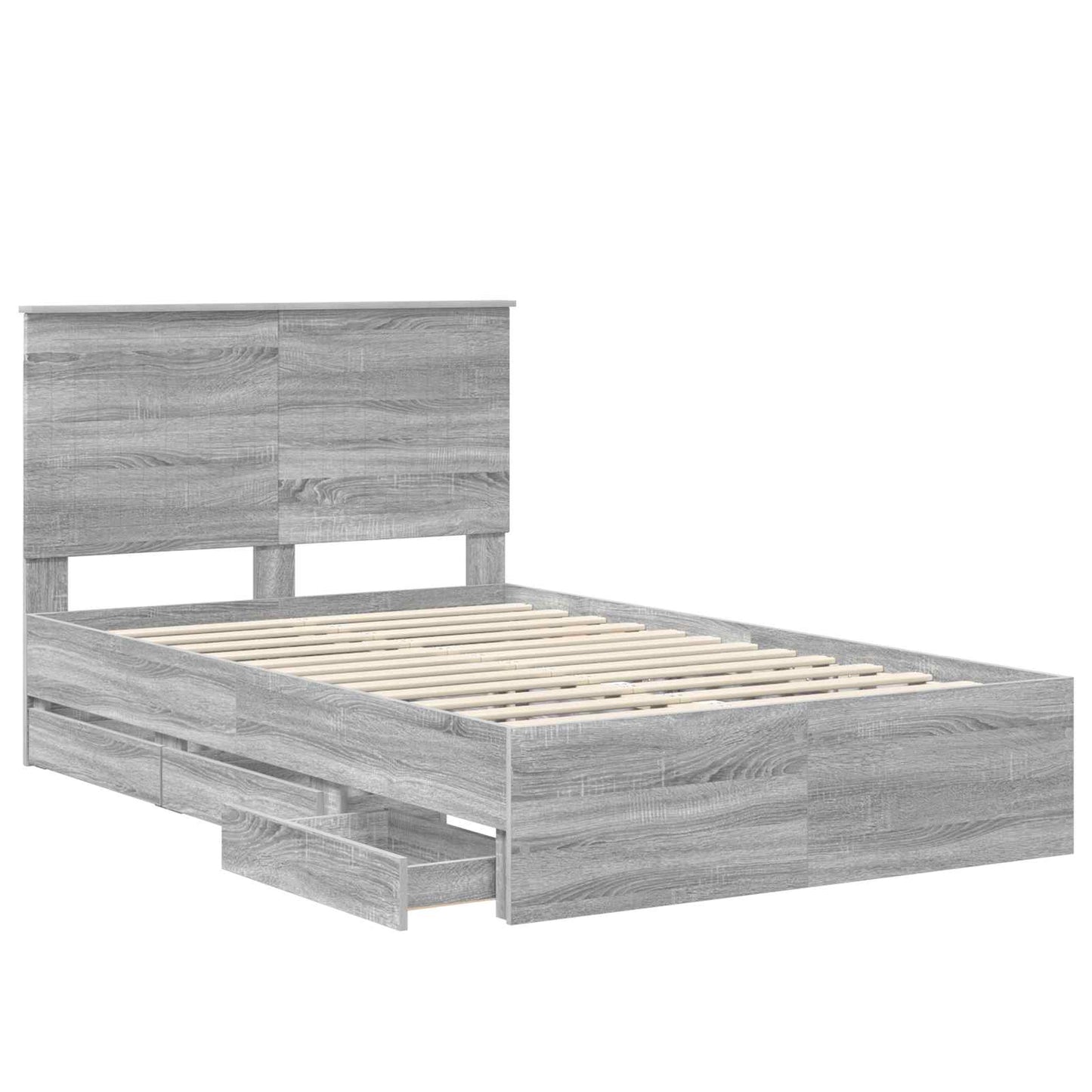 vidaXL Σκελετός Κρεβατιού Γκρίζο Σονομα 120 x 190 cm Μηχανήματος Ξύλο