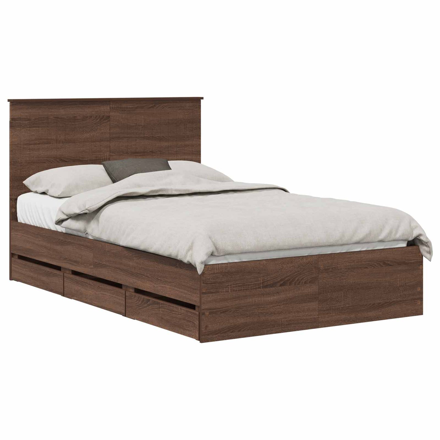 vidaXL Σκελετός Κρεβατιού Καφέ δρυς 120 x 190 cm Μηχανήματος Ξύλο